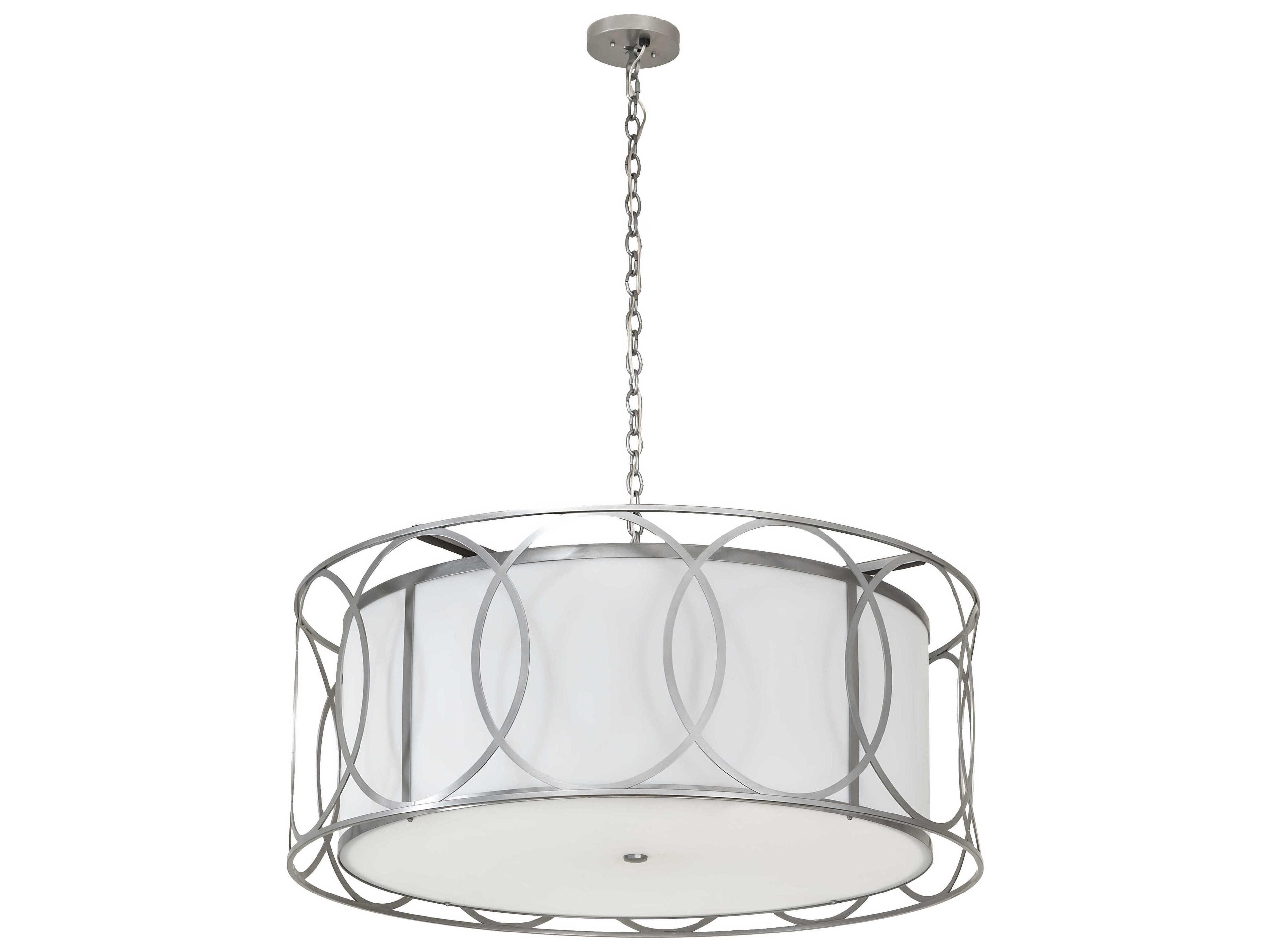 Meyda Cilindro 4-Light Nickel Drum Pendant