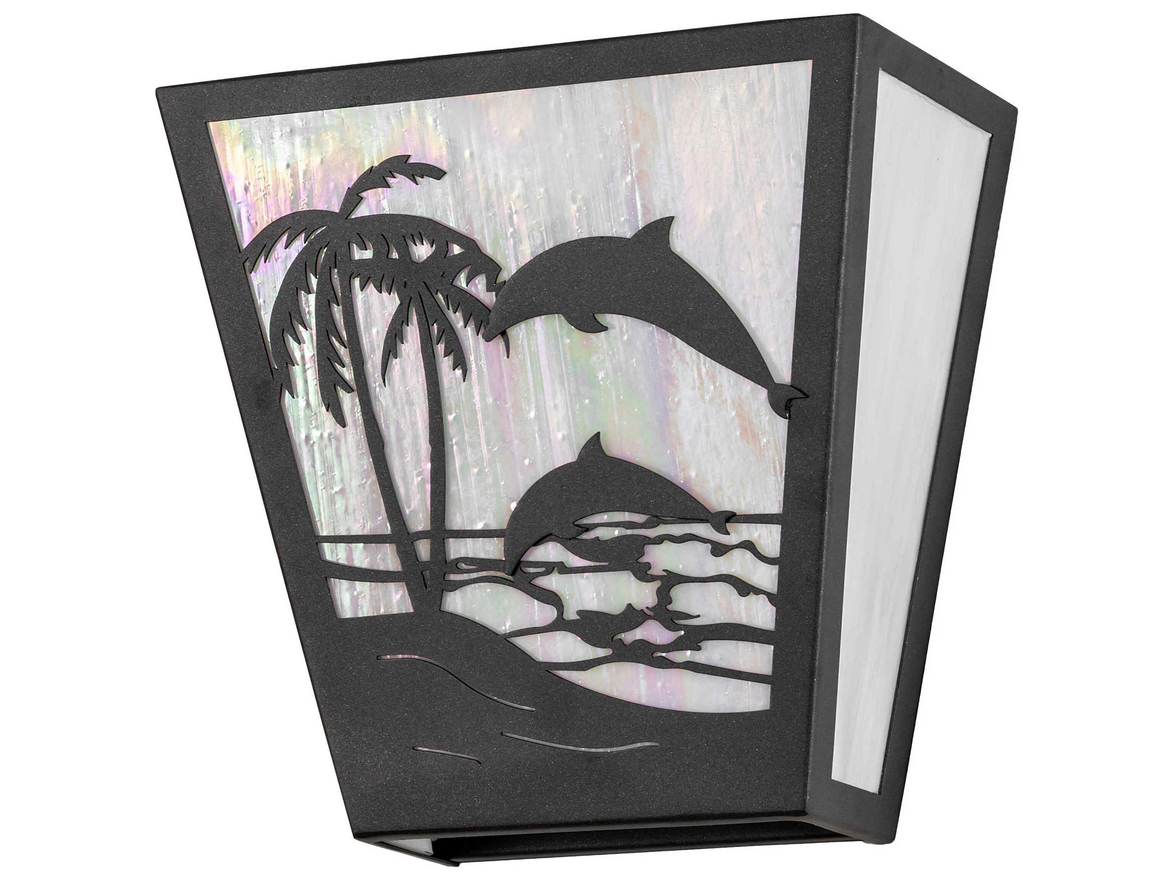 Meyda 2-Light Gunmetal Gray Glass Wall Sconce