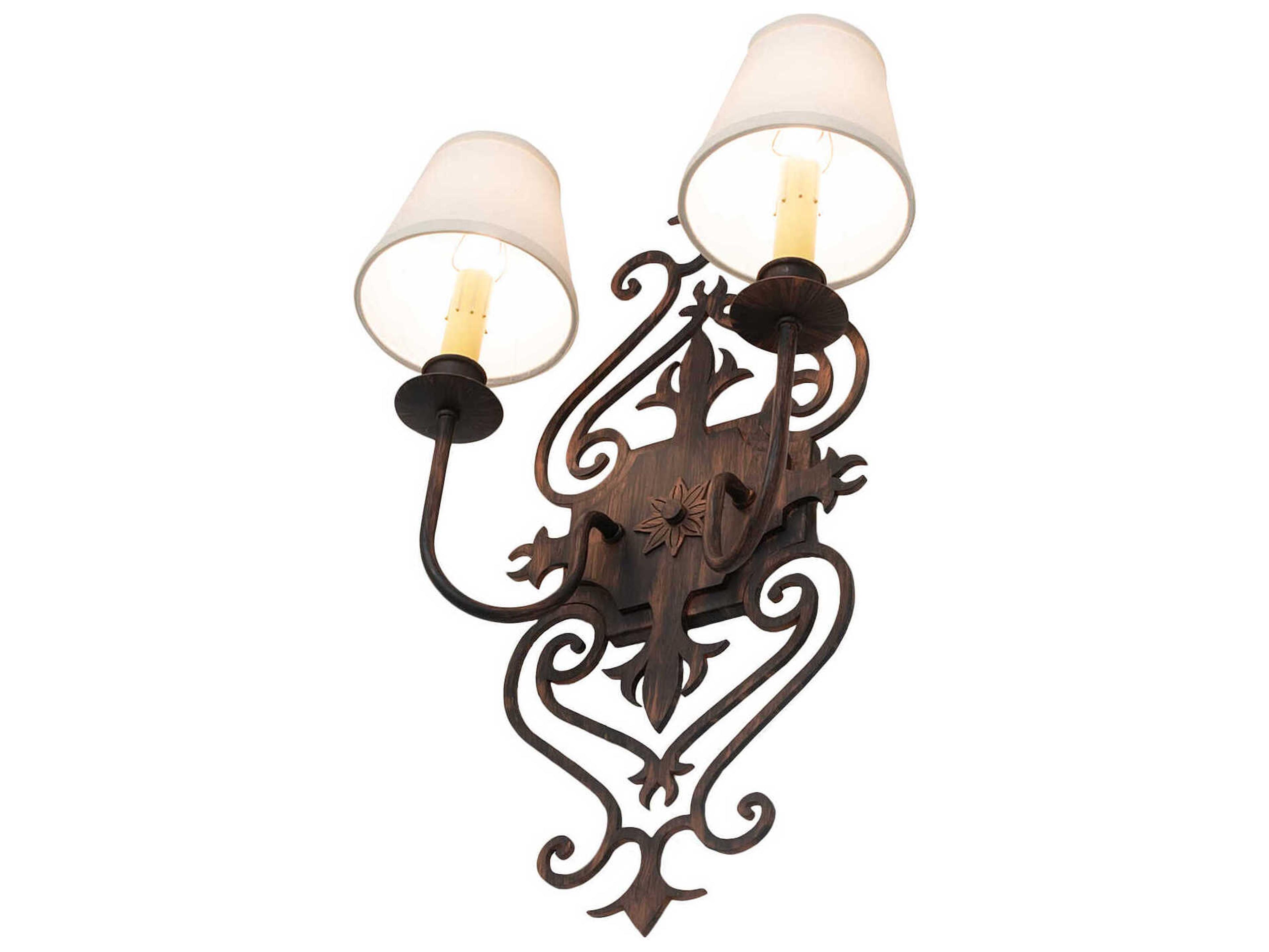 Meyda 2-Light Cimarron Bronze Wall Sconce