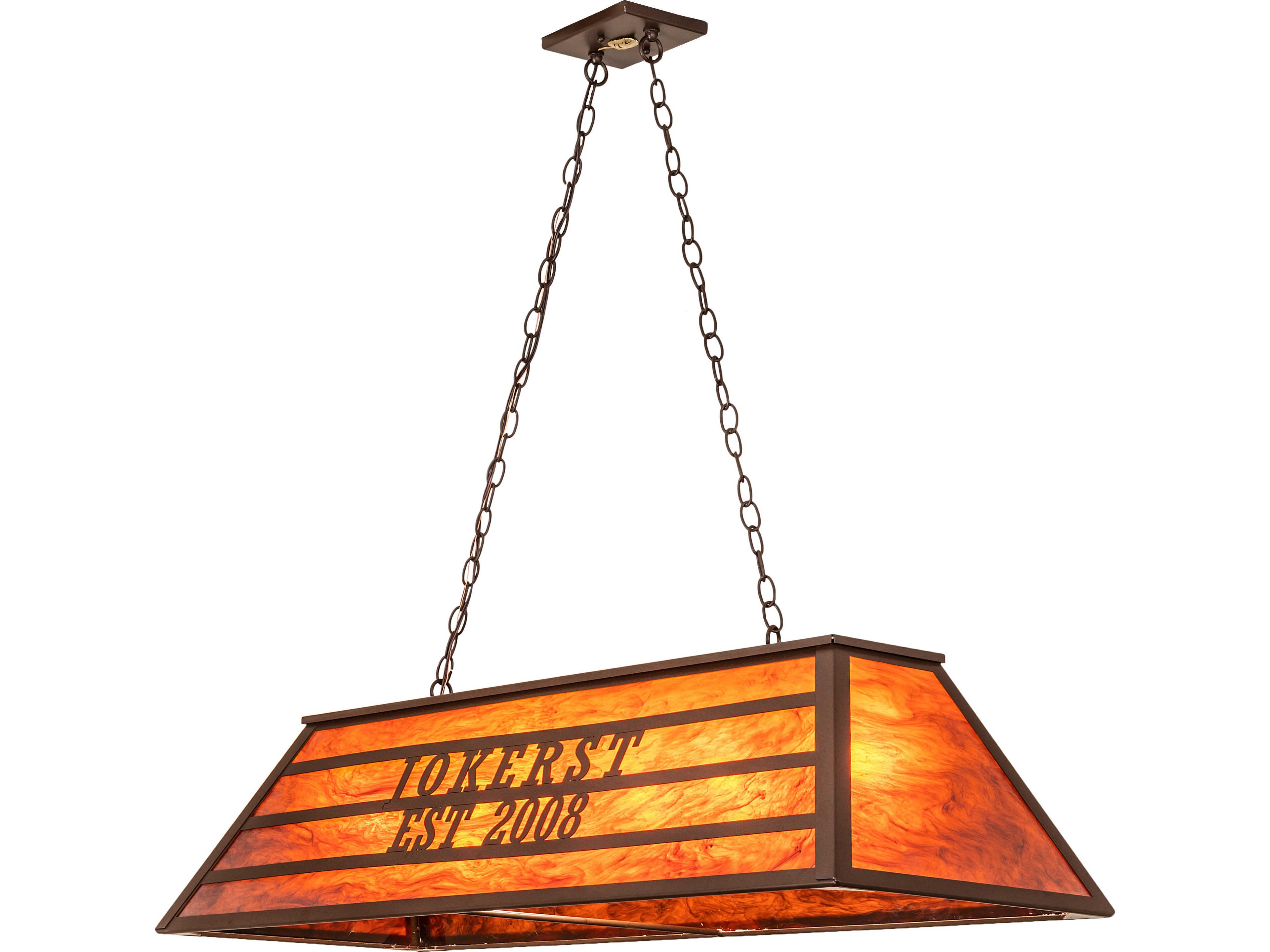 Personalized 6-Light Maduro Idalight Frosted Bronze Linear Island Pendant