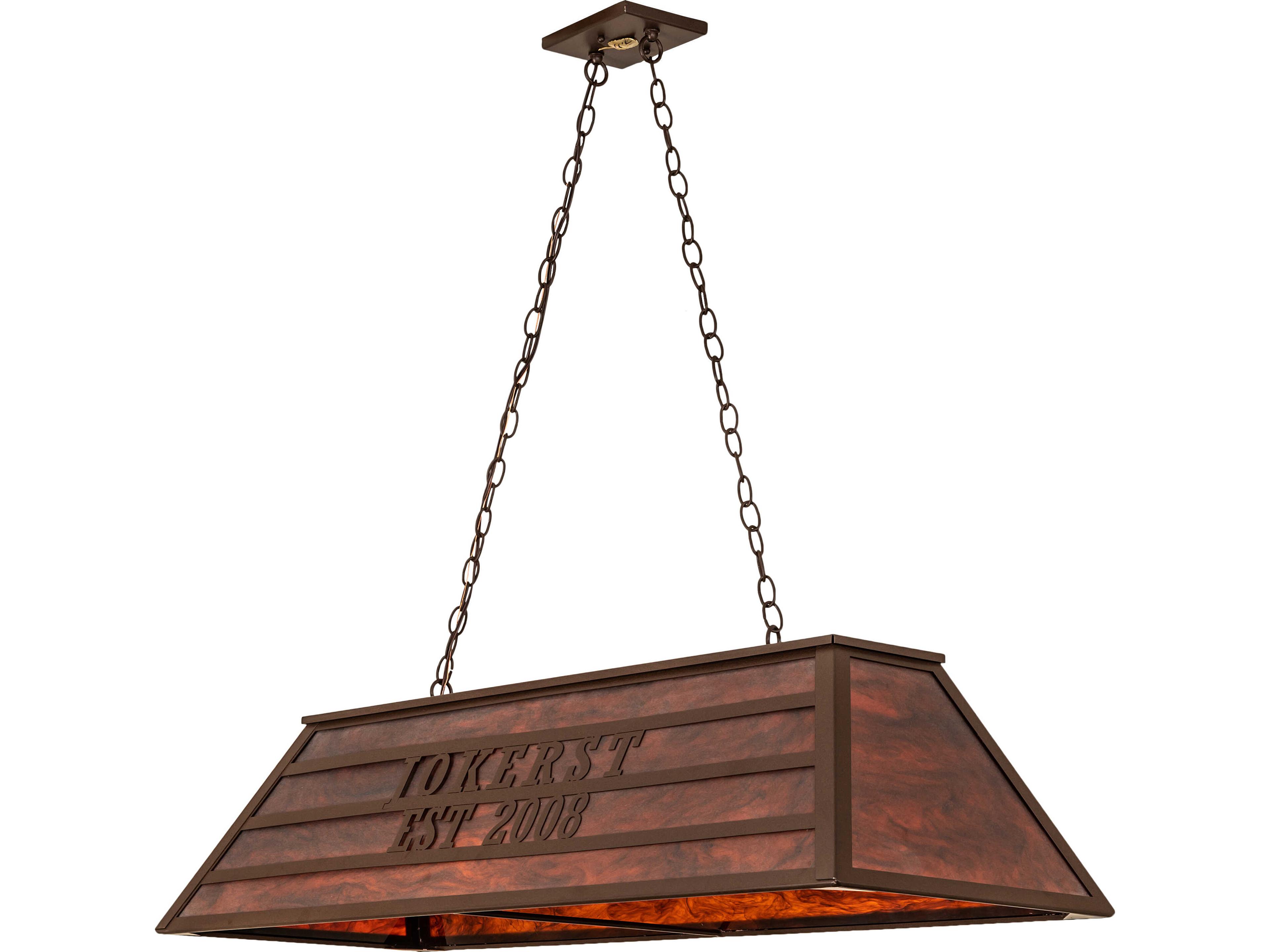 Meyda Personalized 6-Light Maduro Idalight Frosted Bronze Linear Island Pendant