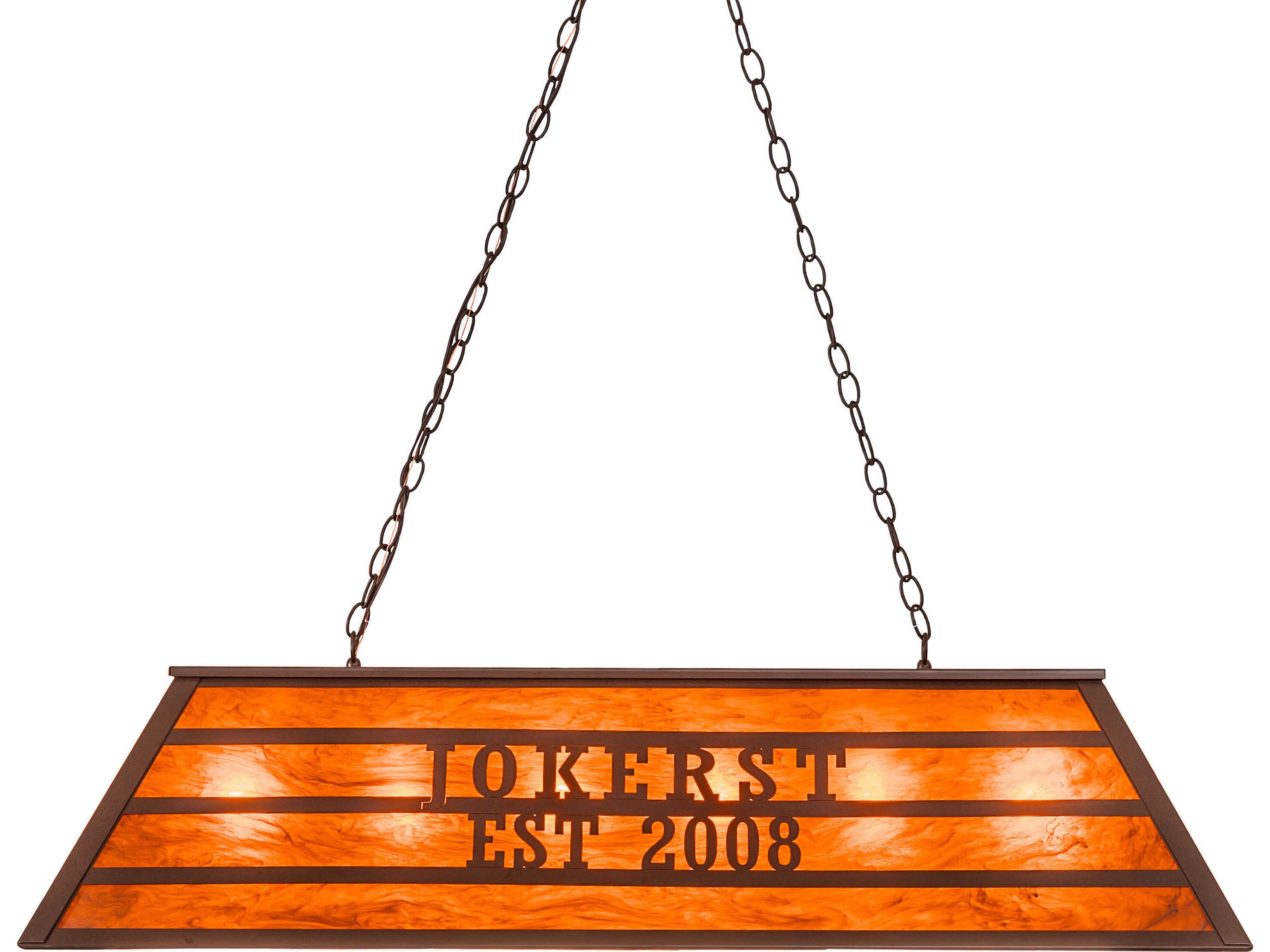 Meyda Personalized 6-Light Maduro Idalight Frosted Bronze Linear Island Pendant