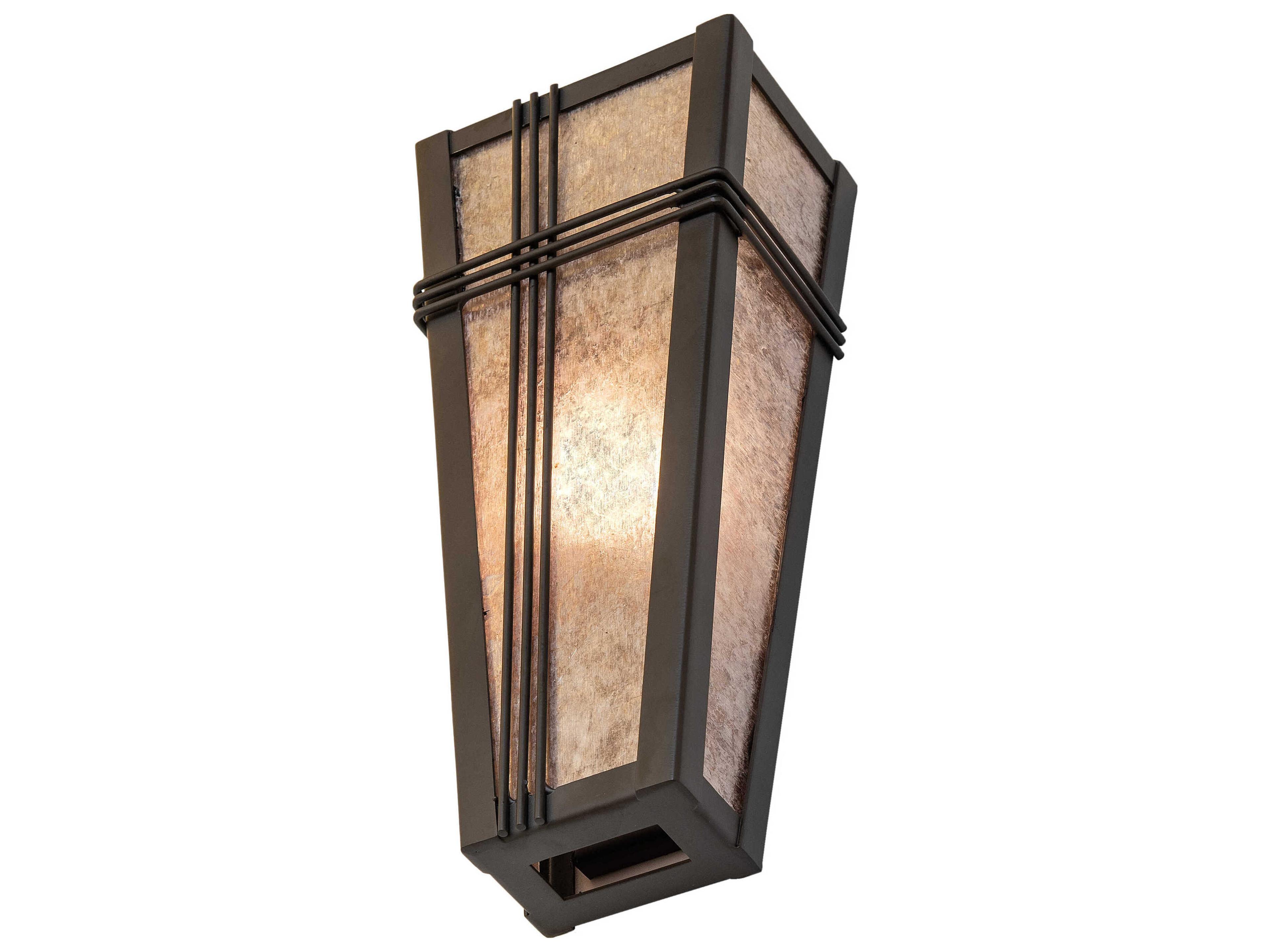 Meyda 1-Light Craftsman Brown Oil Rubbed Bronze Glass Wall Sconce