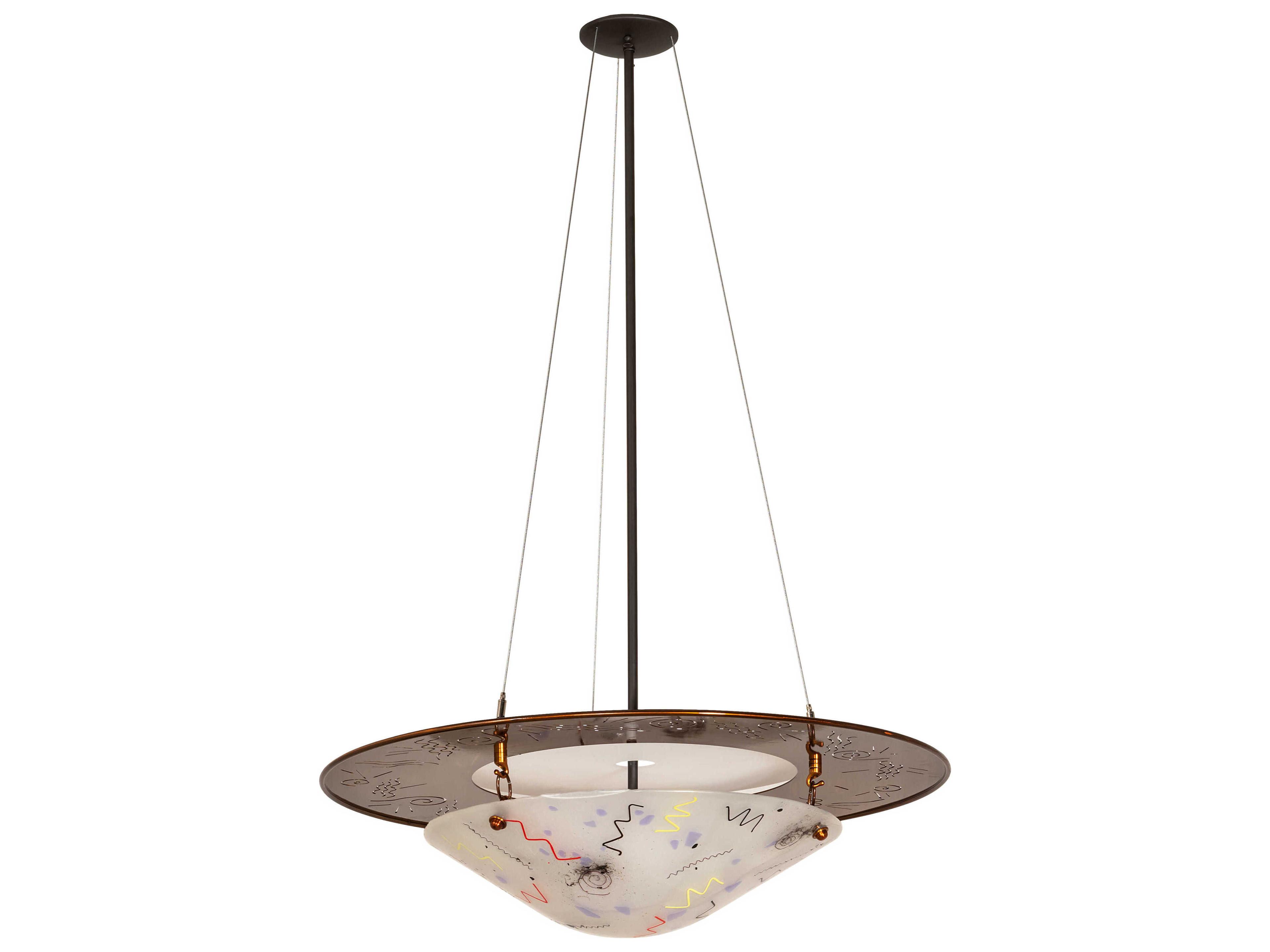Meyda Metro Fusion 3-Light Transparent Copper Oil Rubbed Bronze Glass Bowl Pendant