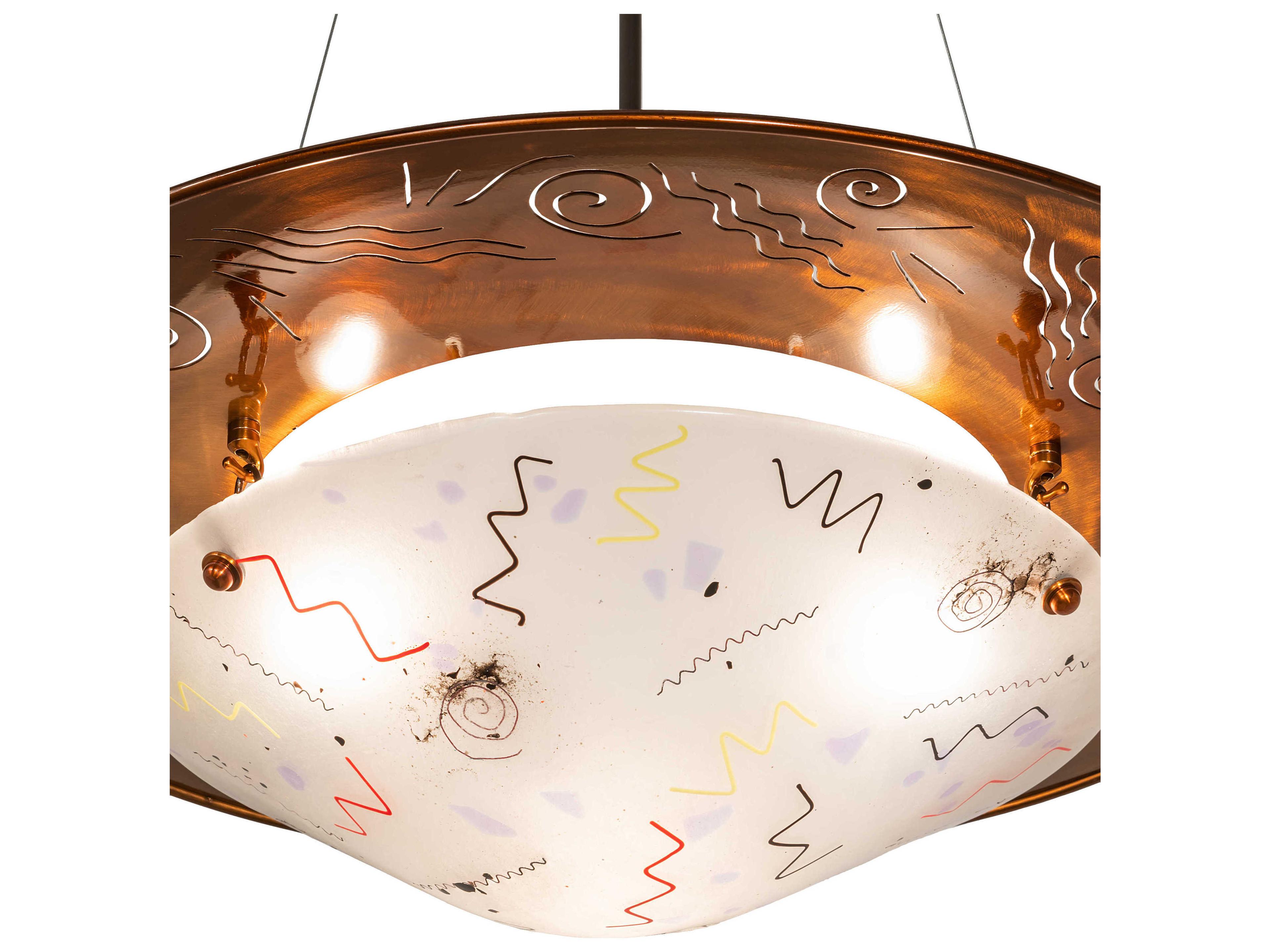 Meyda Metro Fusion 3-Light Transparent Copper Oil Rubbed Bronze Glass Bowl Pendant