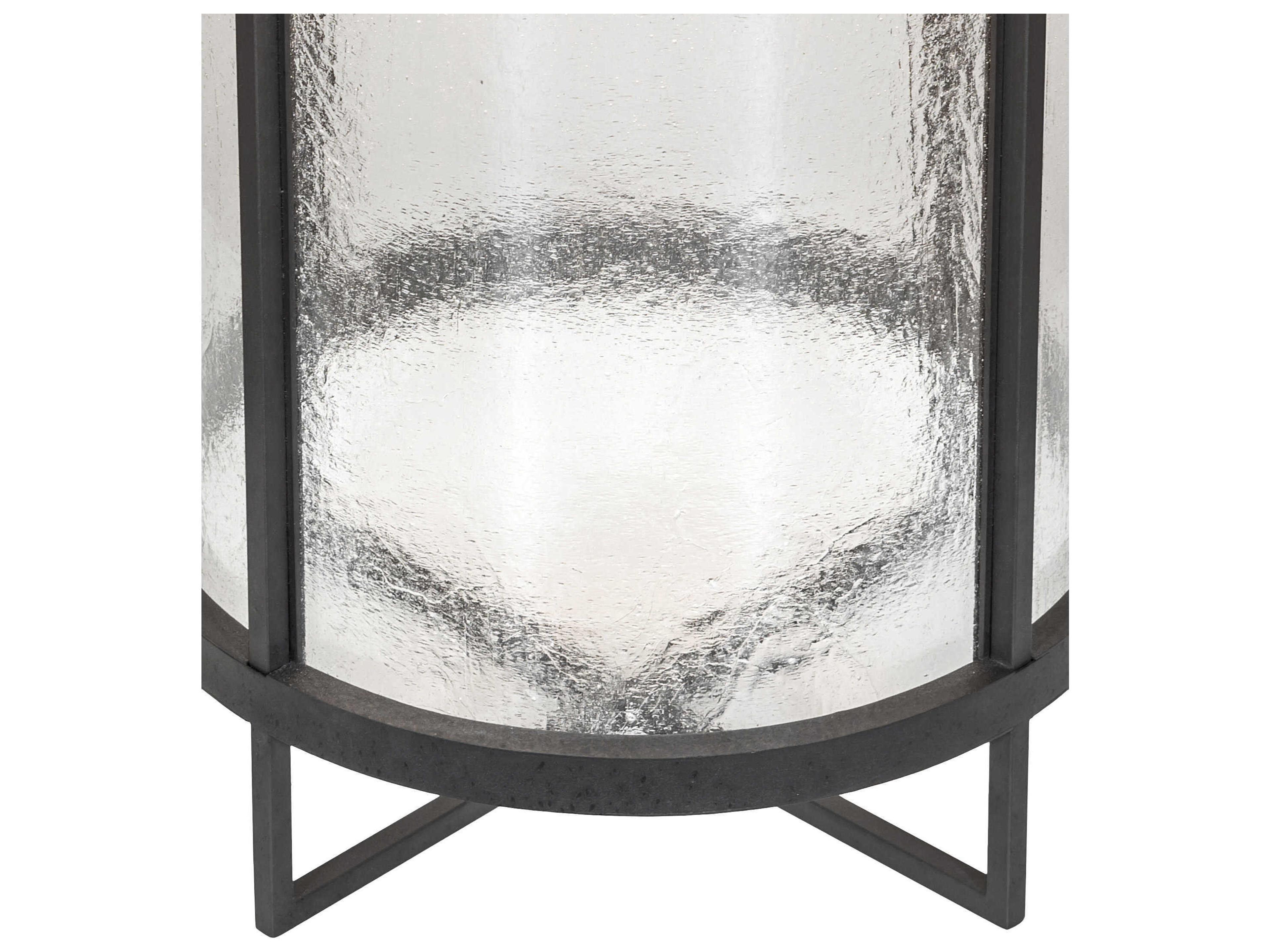 Meyda 8-Light Old Wrought Iron Black Glass Cylinder Pendant