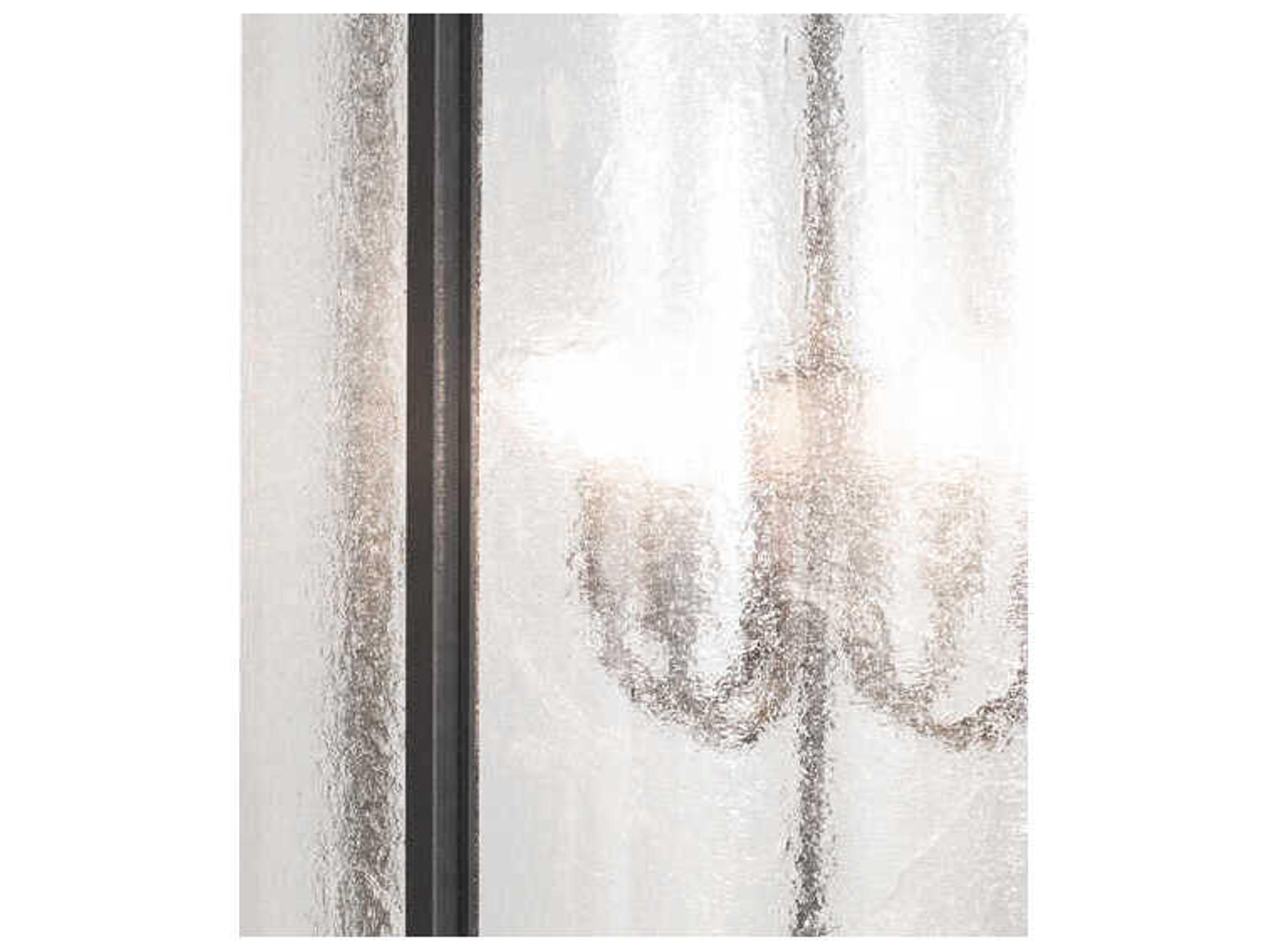 Meyda 8-Light Old Wrought Iron Black Glass Cylinder Pendant