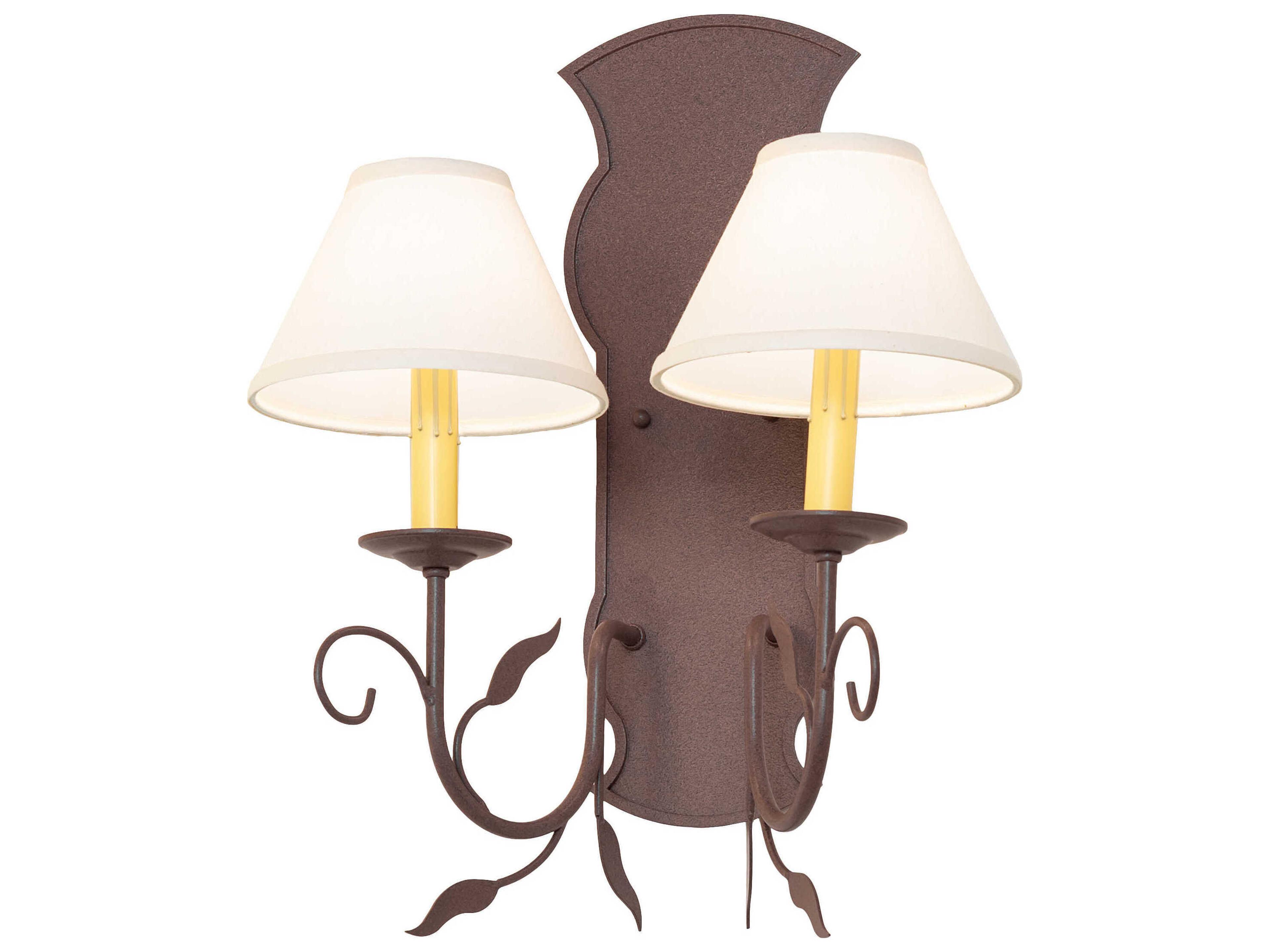 Bordeaux 2-Light Rust Brown Wall Sconce