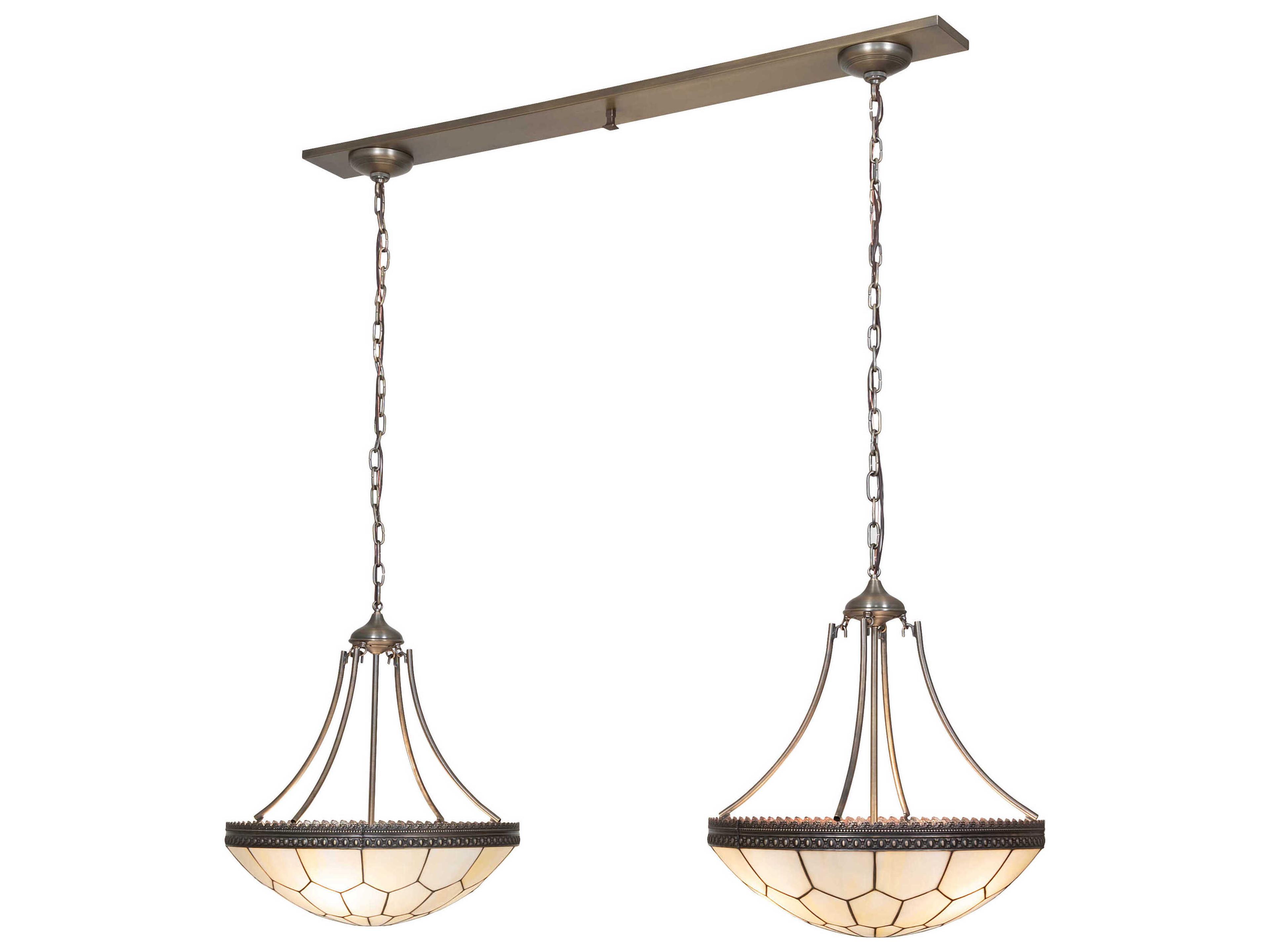 Vincent Honeycomb 6-Light Antique Copper Glass Bowl Island Pendant