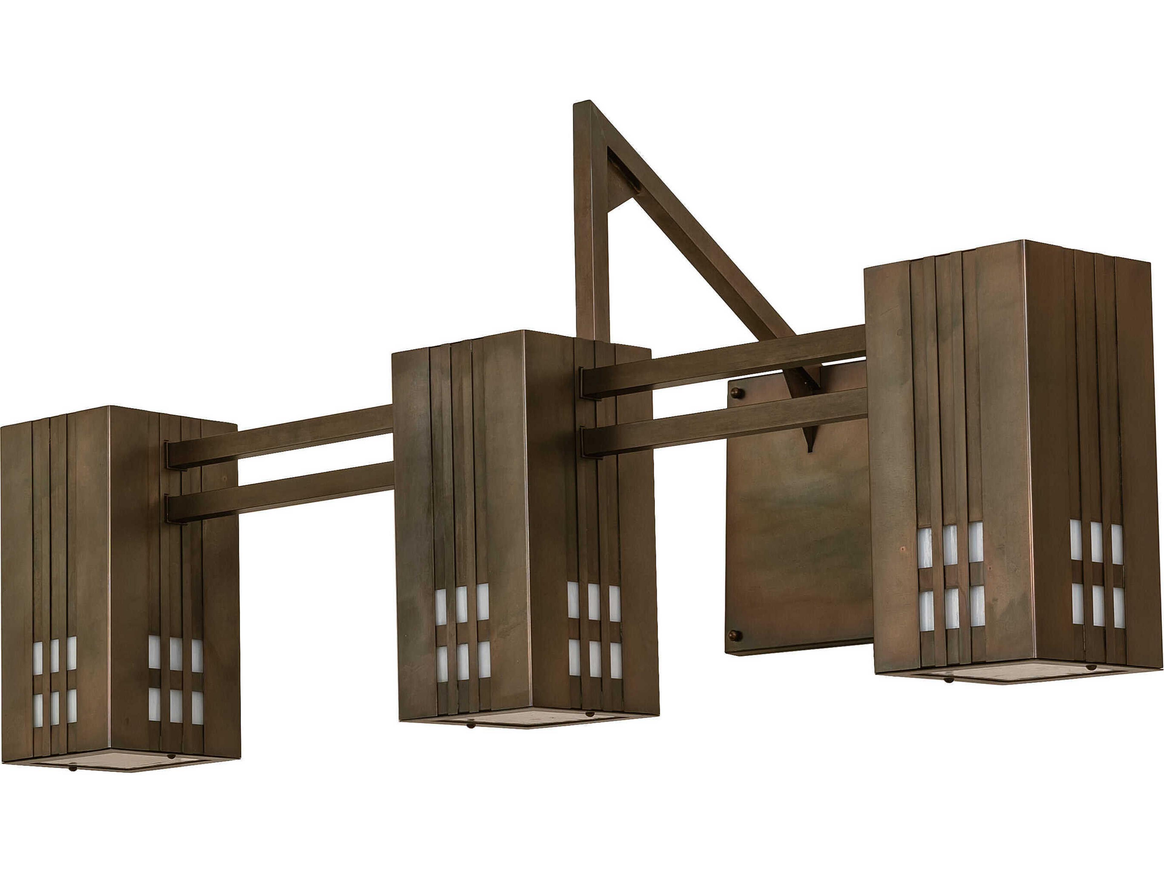 Meyda 3-Light Weathered Antique Brass Vanity Light