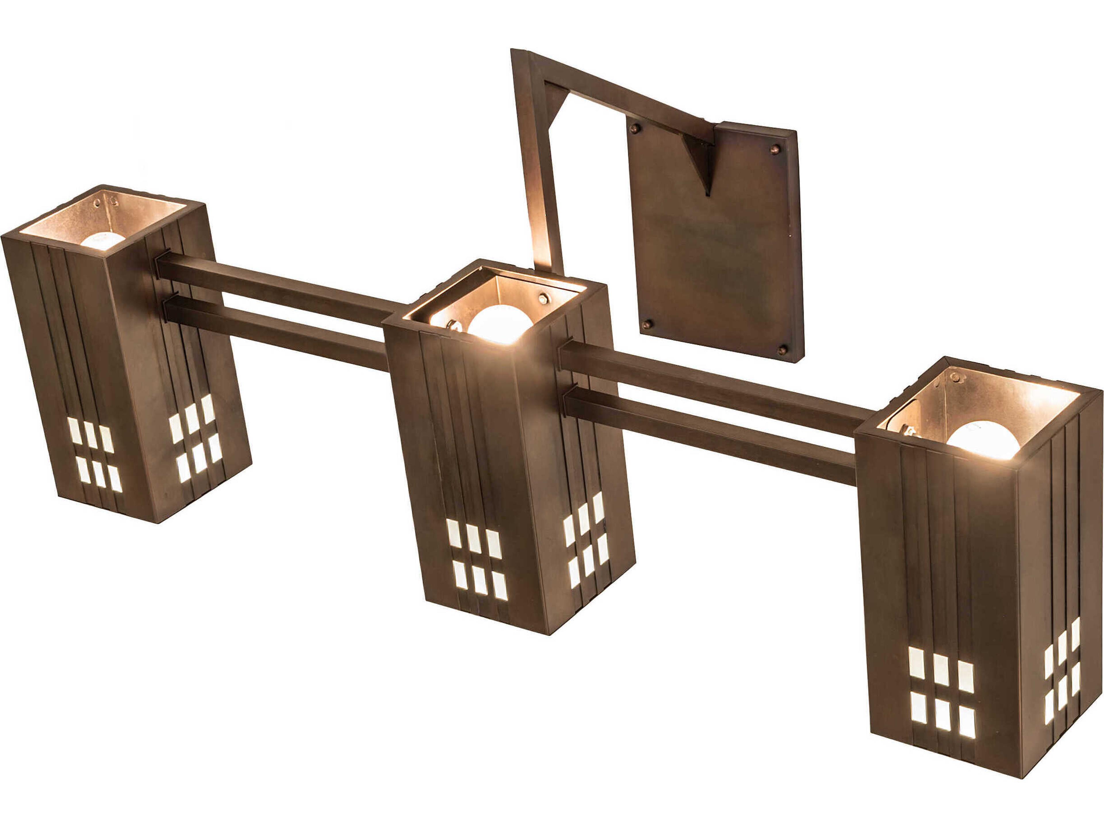 Meyda 3-Light Weathered Antique Brass Vanity Light