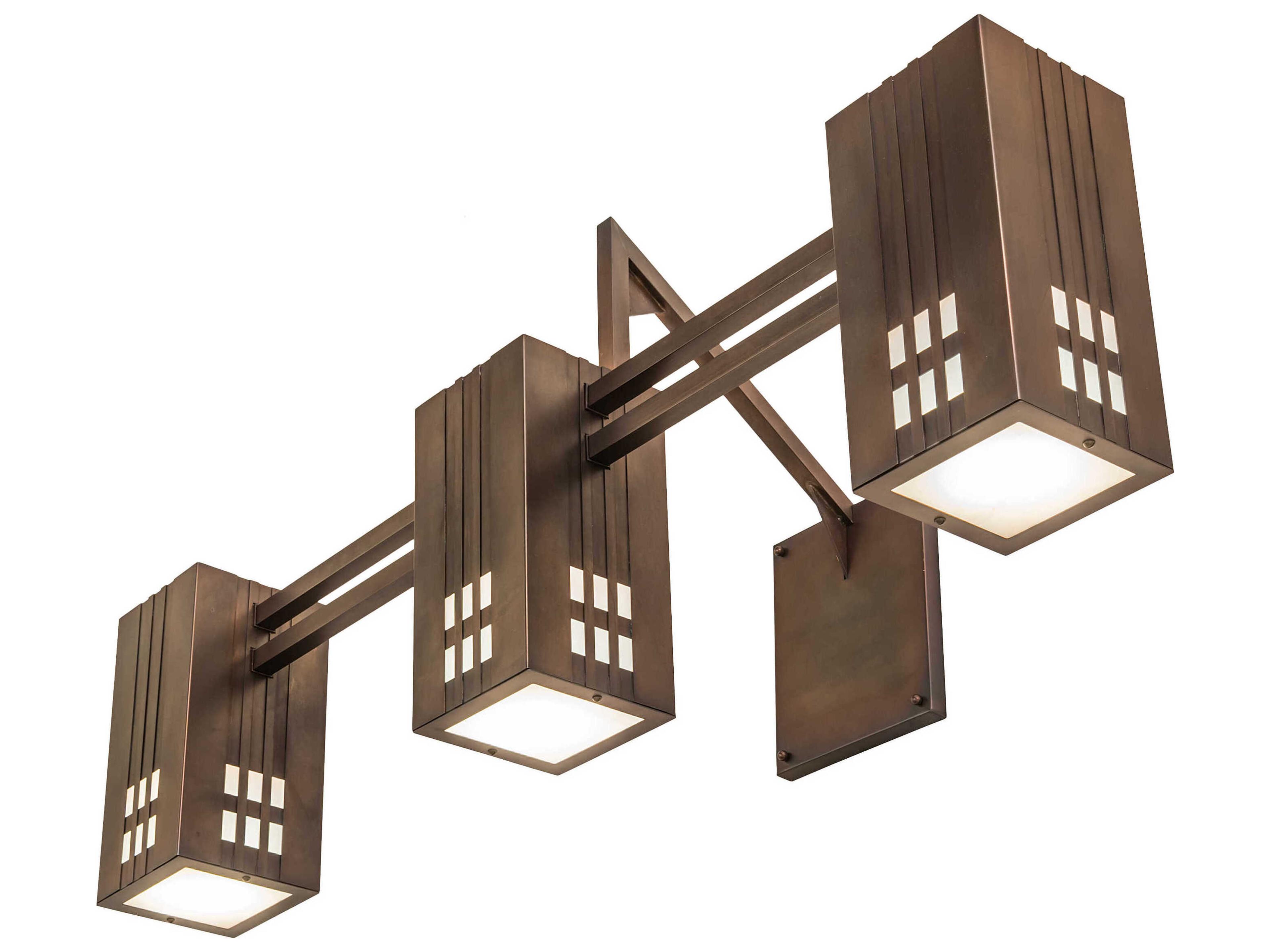 Meyda 3-Light Weathered Antique Brass Vanity Light