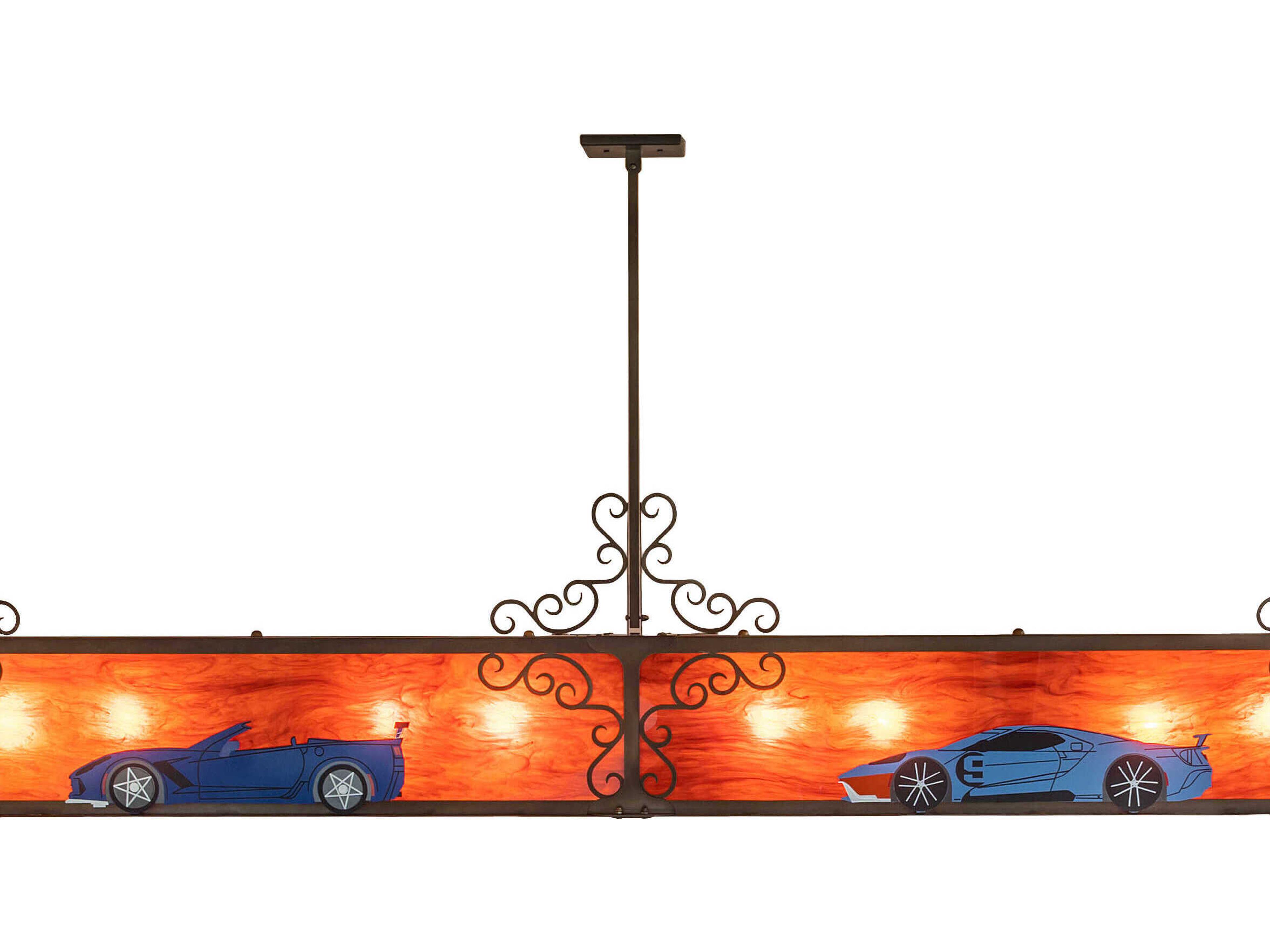 Meyda 29-Light Antique Copper Glass Island Pendant