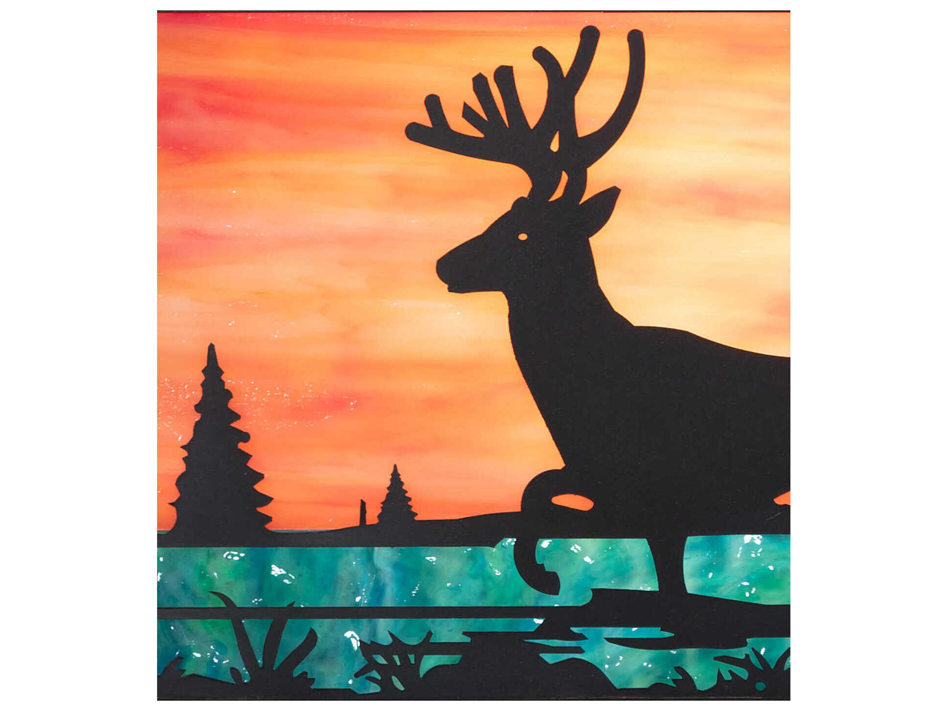 Meyda 2-Light Antique Brass Glass Flush Mount