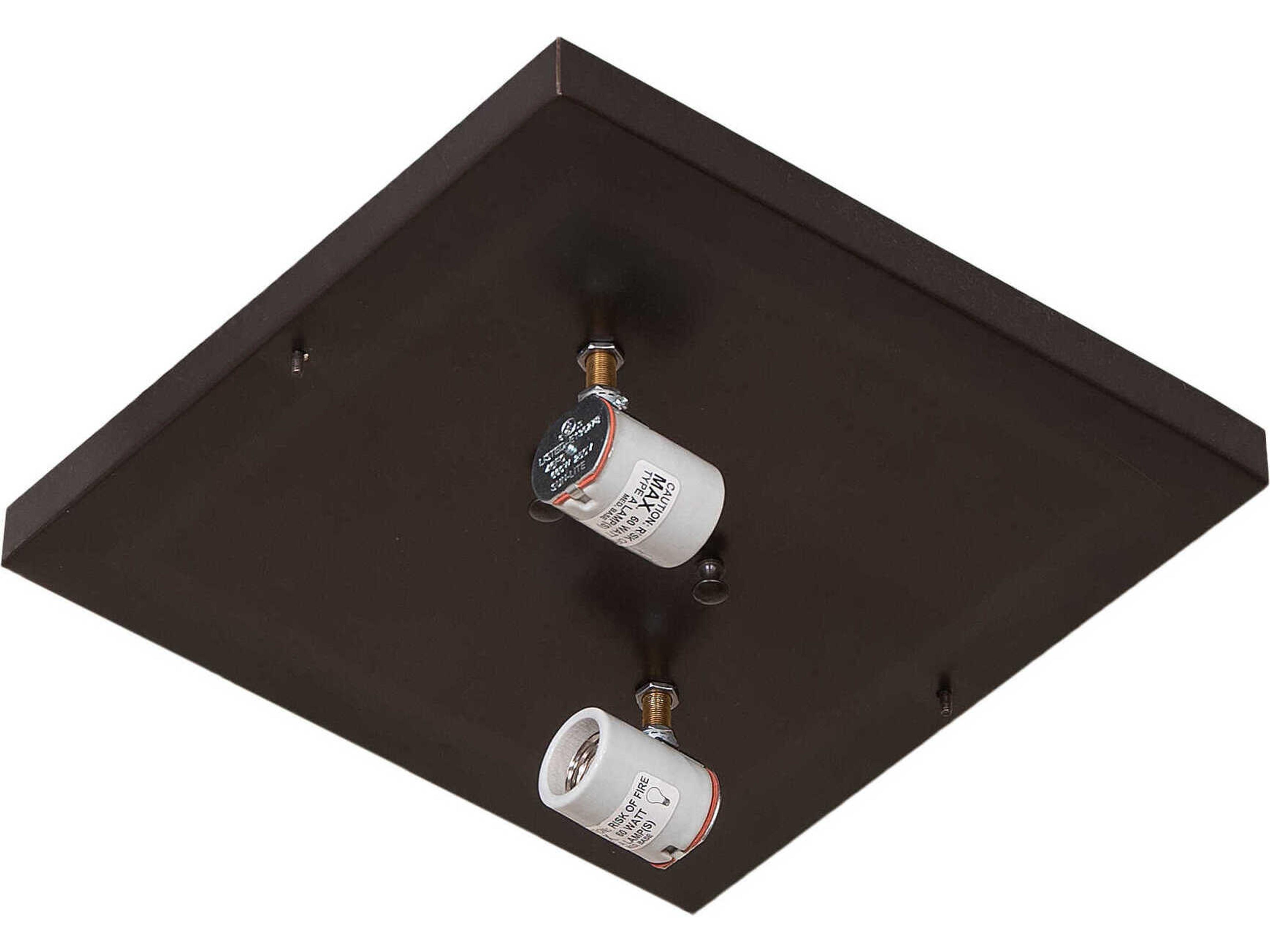 Meyda 2-Light Antique Brass Glass Flush Mount