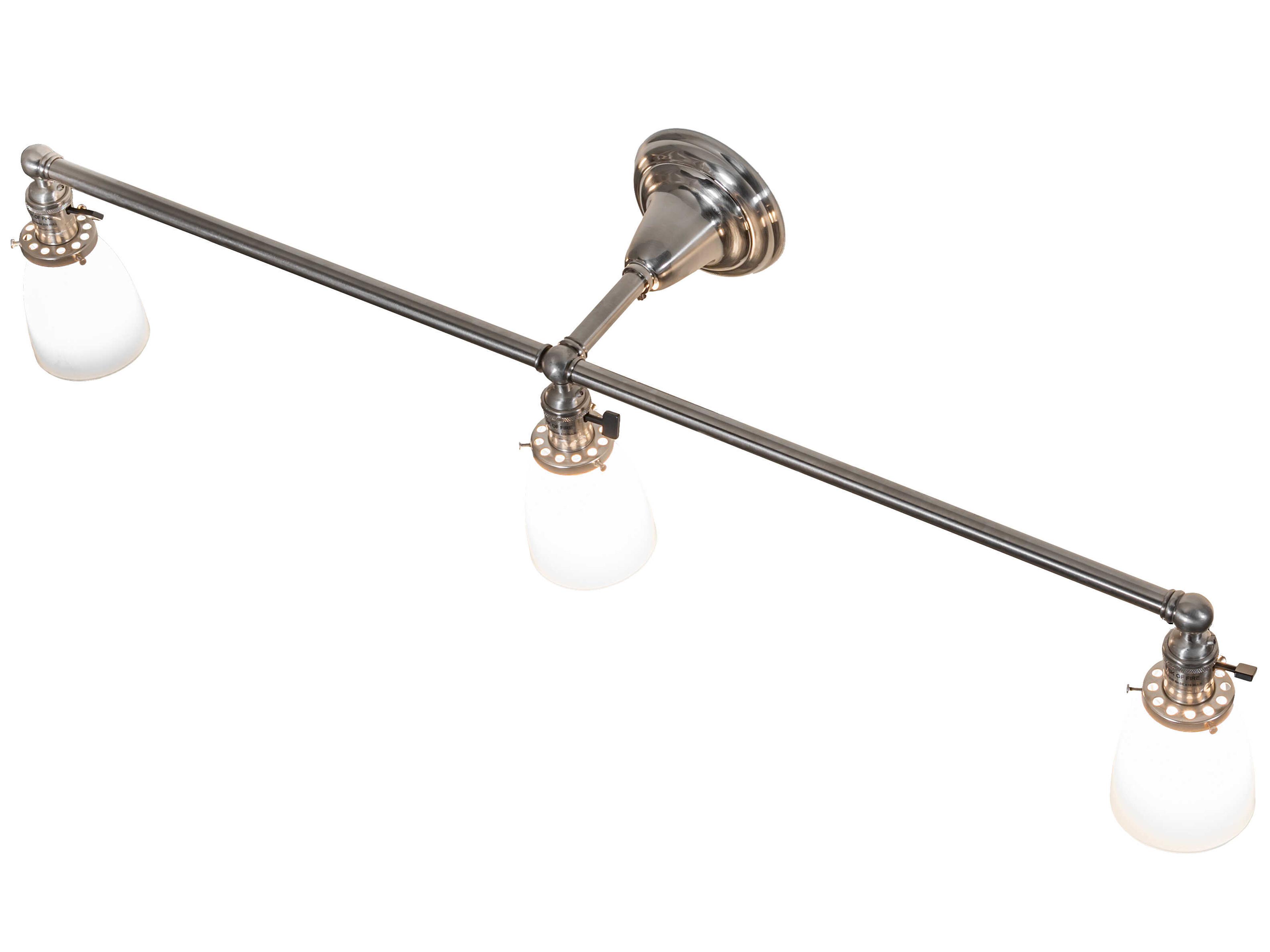 Meyda 3-Light Brushed Nickel White Glass Vanity Light