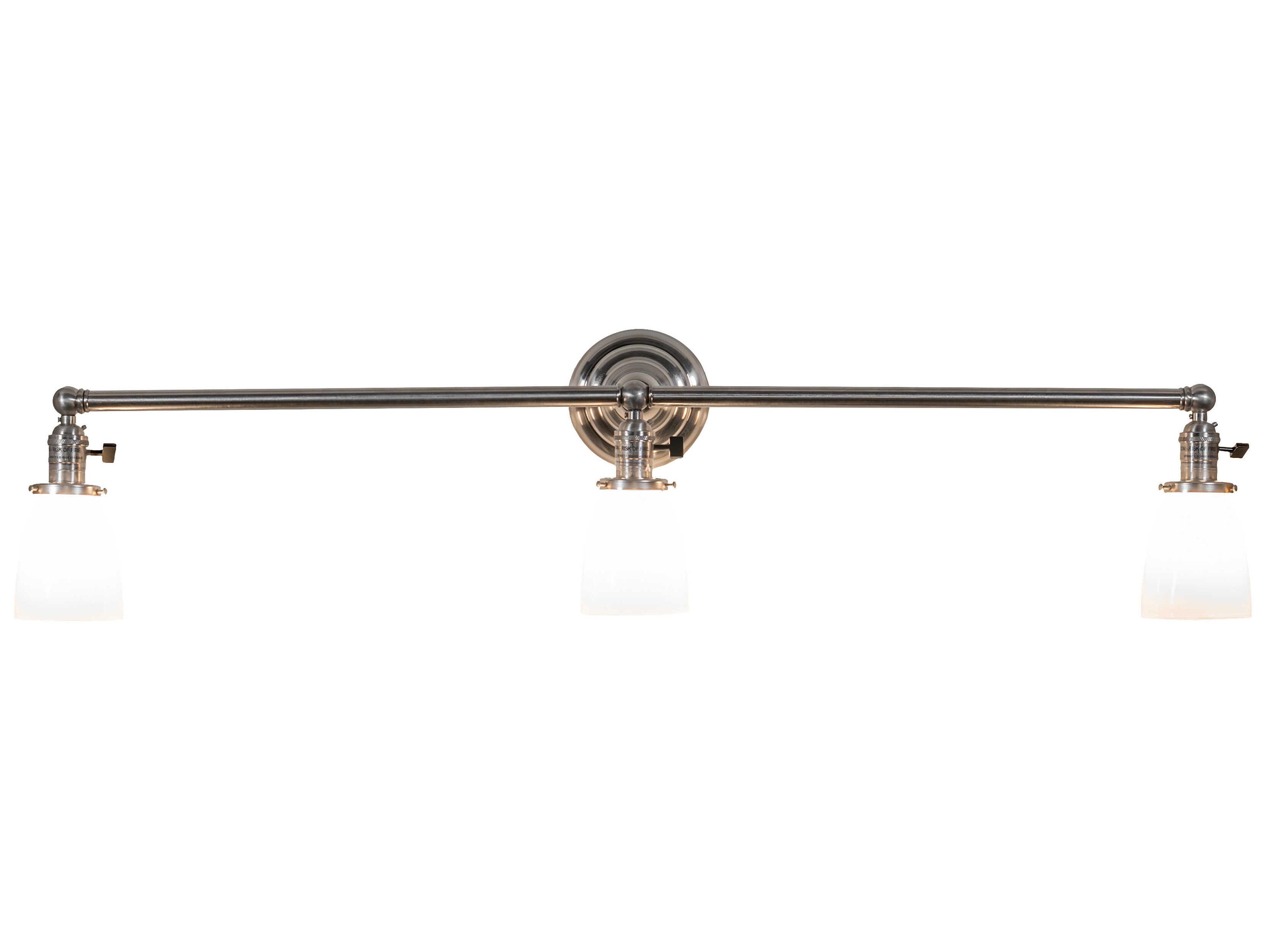 Meyda 3-Light Brushed Nickel White Glass Vanity Light