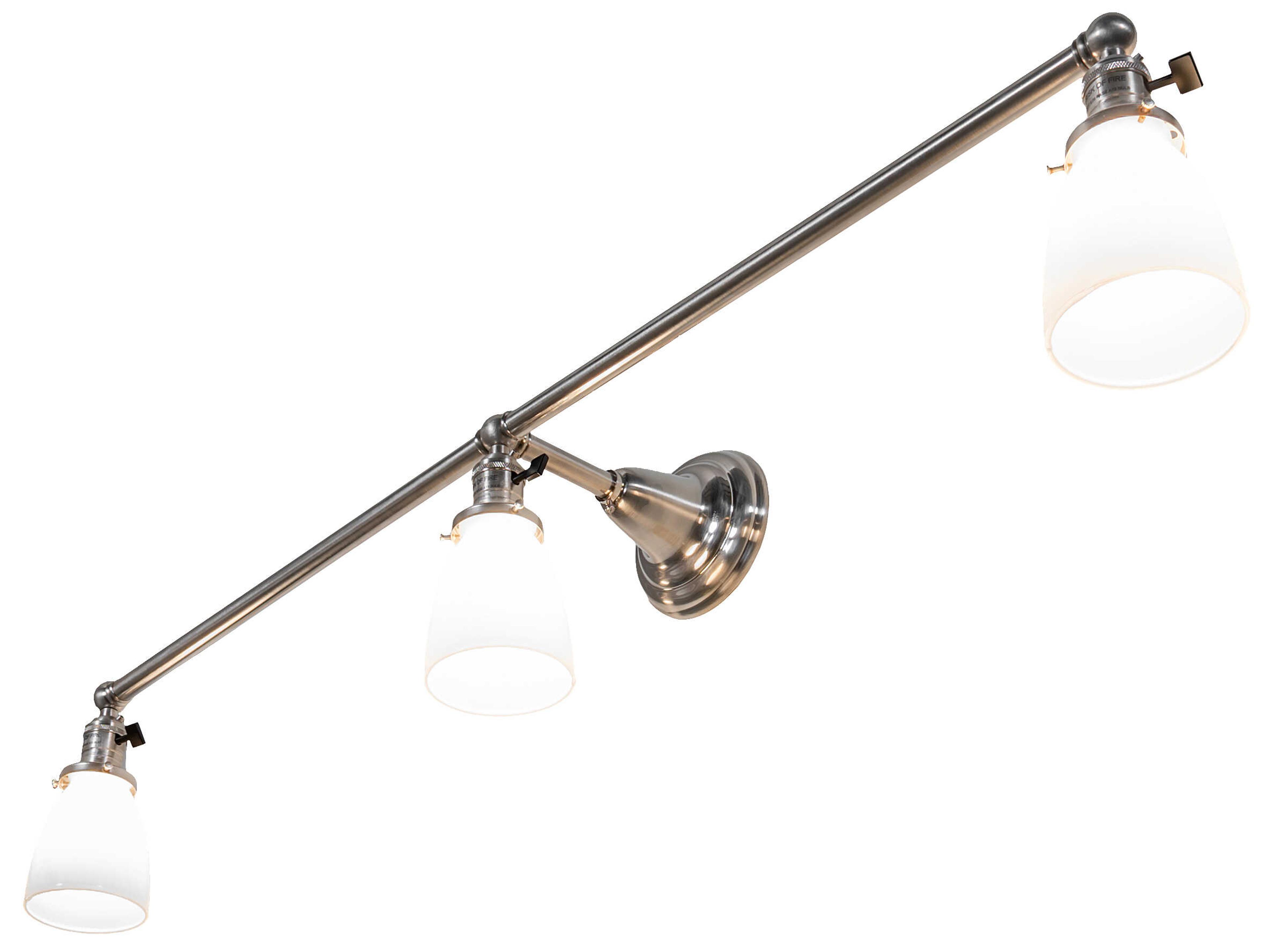 Meyda 3-Light Brushed Nickel White Glass Vanity Light