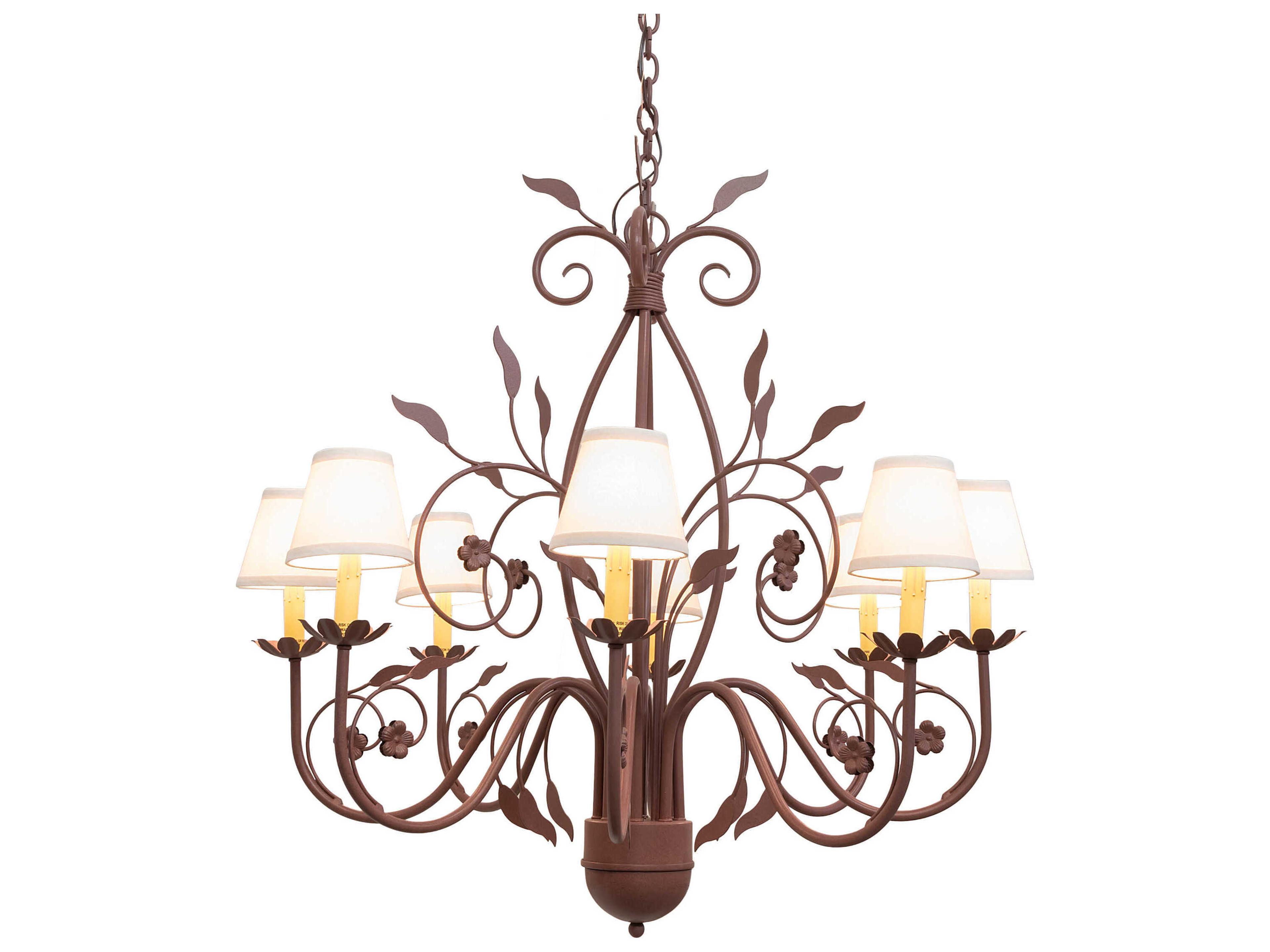 Bordeaux 8-Light Rust Brown Candelabra Empire Chandelier