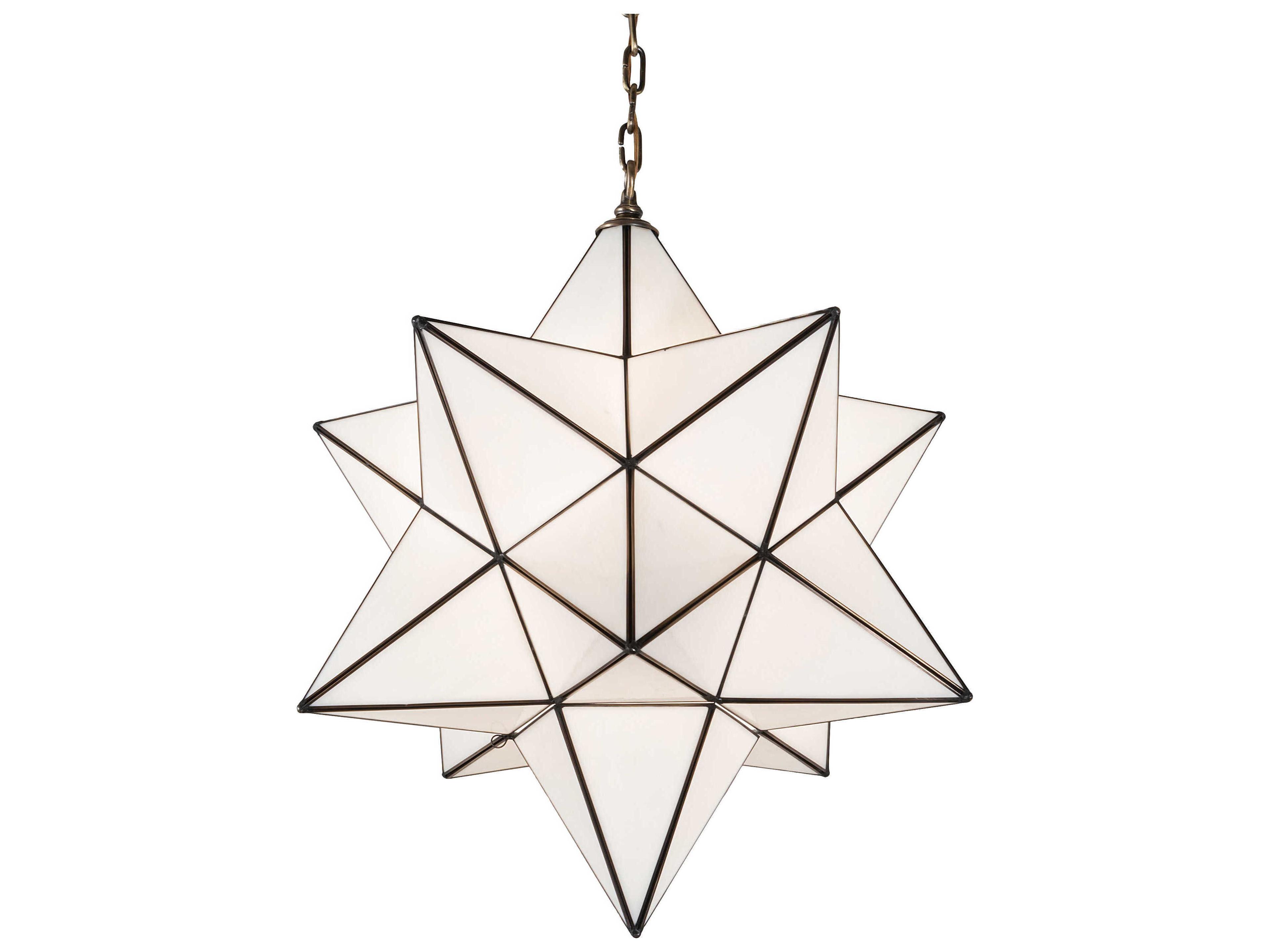 Moravian Star 1-Light Antique Brass Geometric Pendant