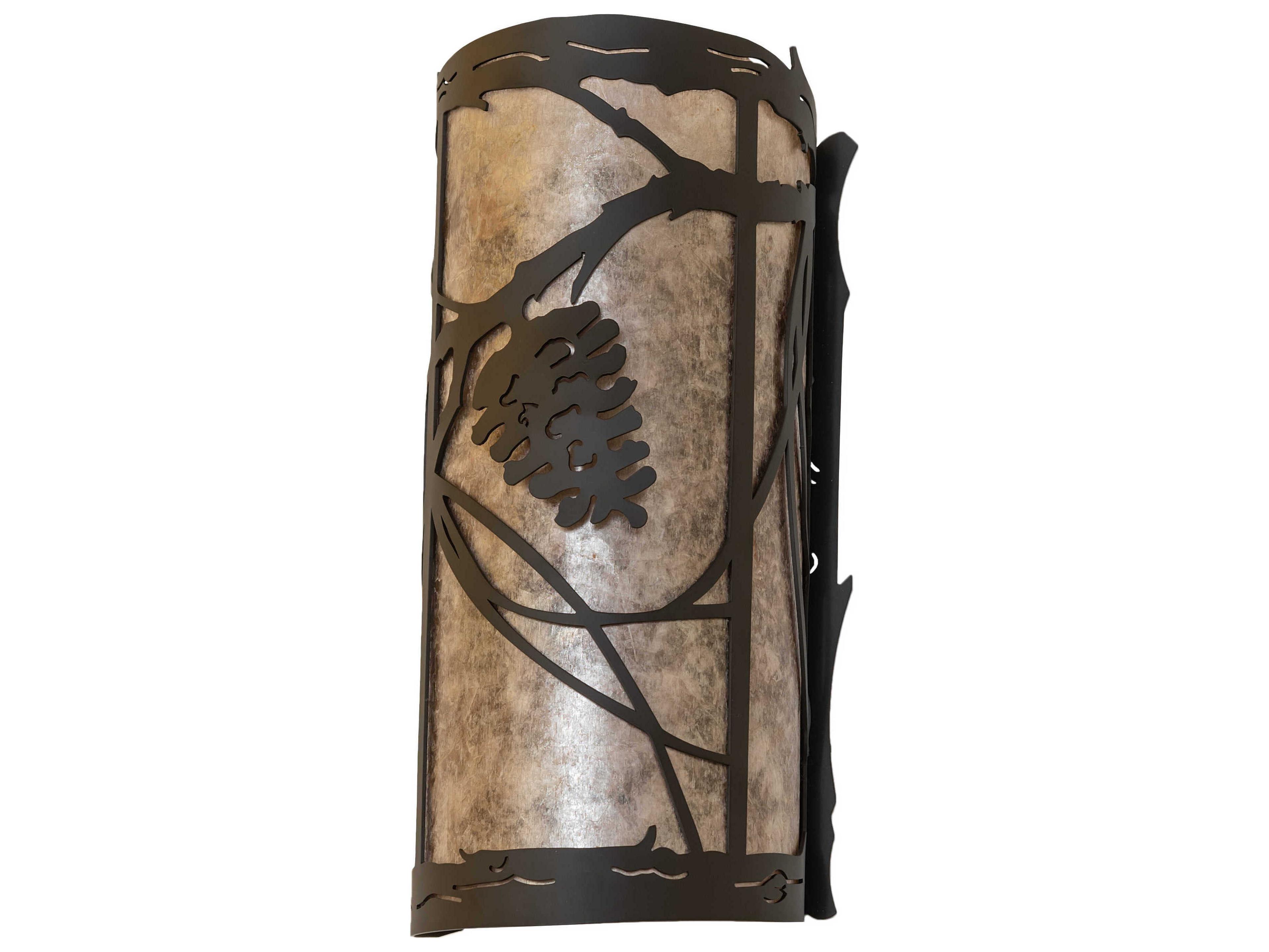 Meyda Whispering Pines 2-Light Oil Rubbed Bronze Glass Wall Sconce