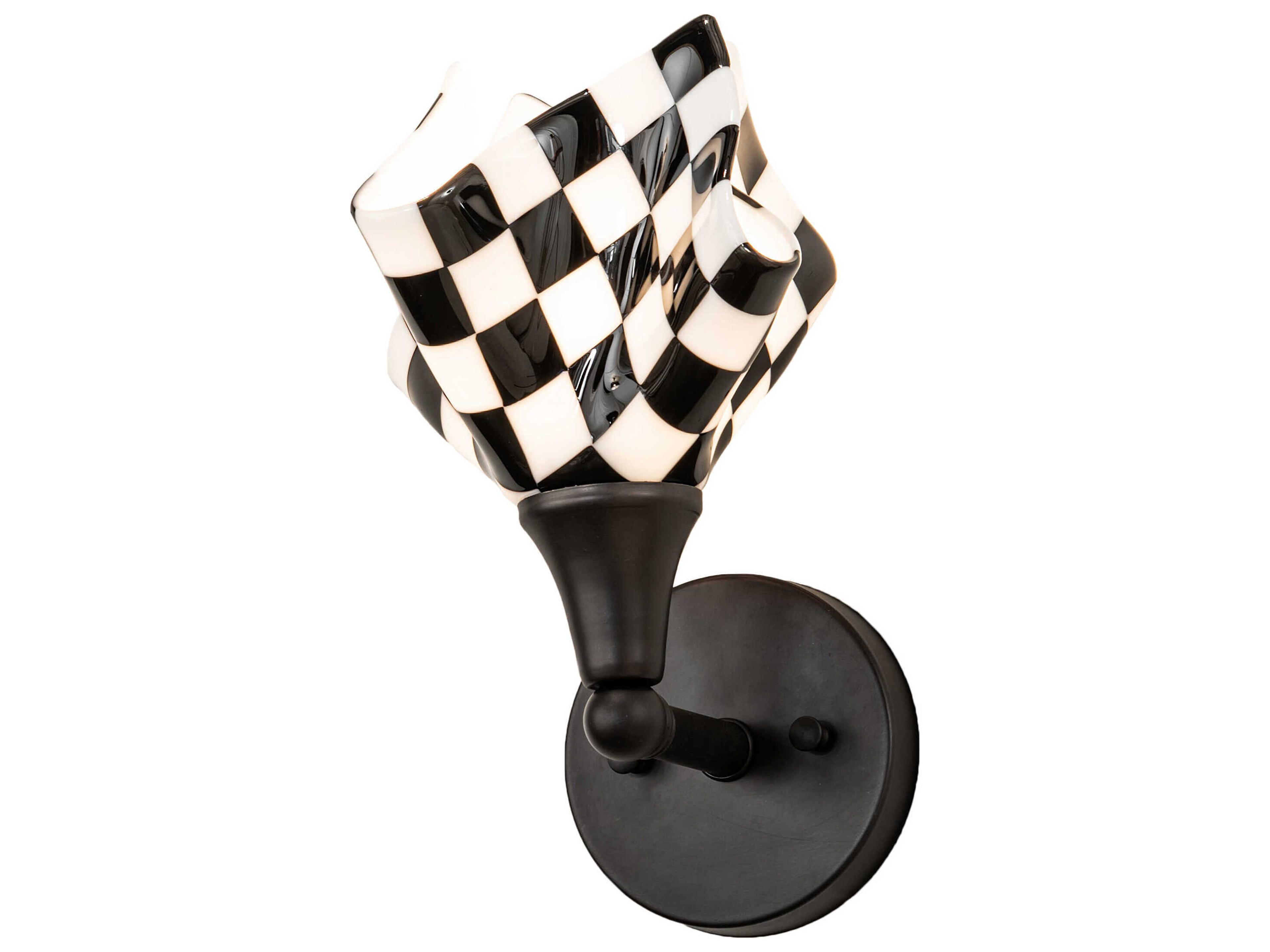 Metro Fusion 1-Light Black Glass Wall Sconce