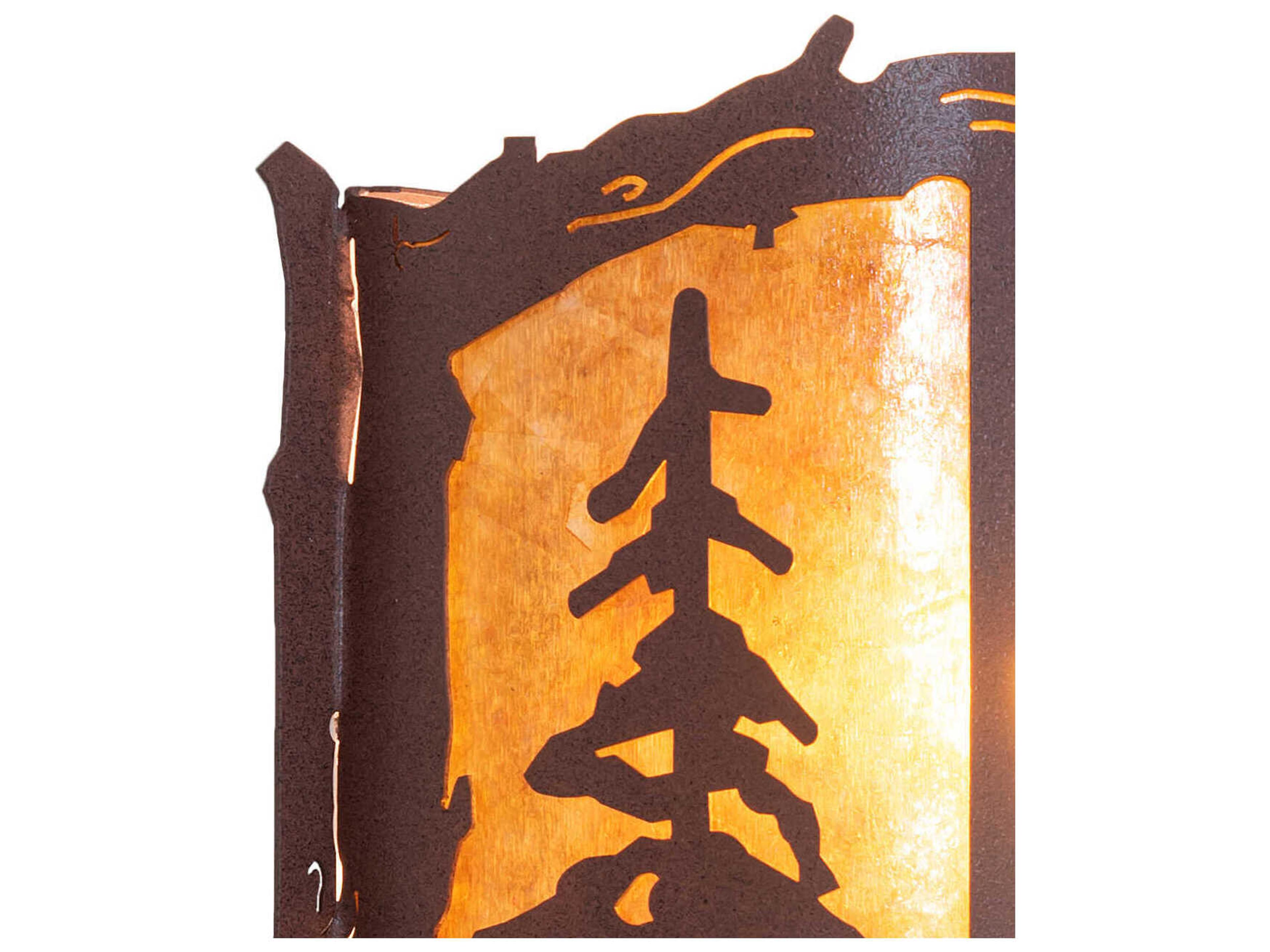 Meyda Pines 2-Light Rust Brown Glass Wall Sconce