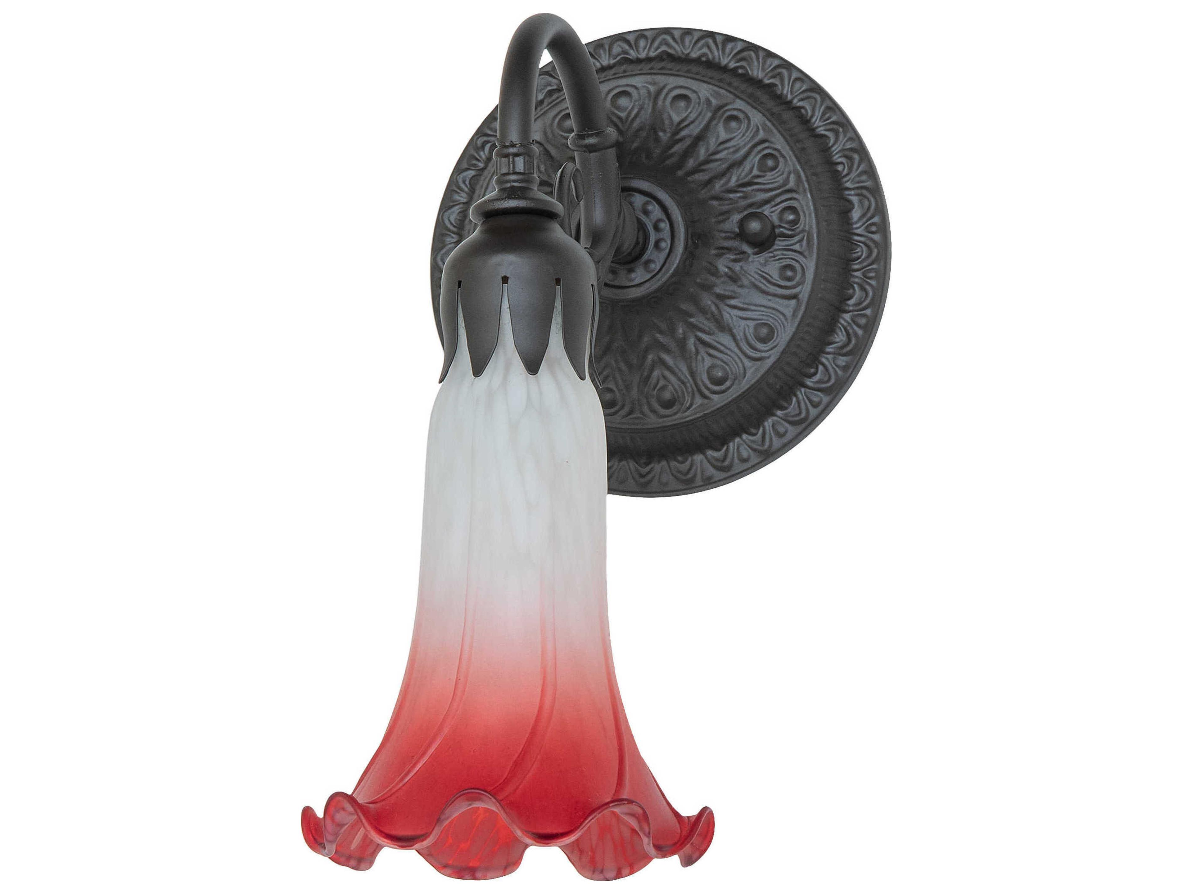 Meyda Pond Lily 1-Light Oil Rubbed Bronze Glass Wall Sconce