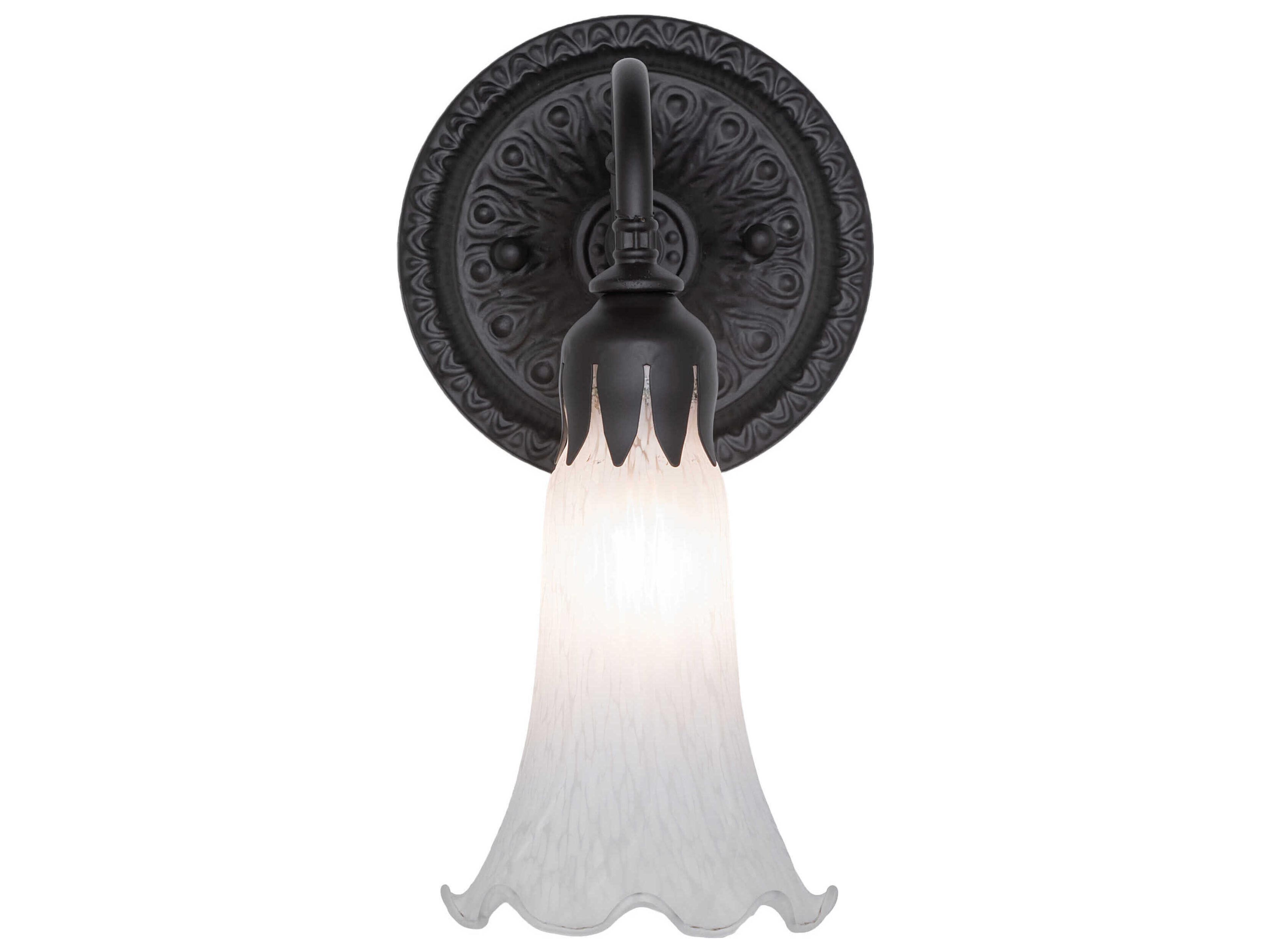 Meyda Pond Lily 1-Light Oil Rubbed Bronze Glass Wall Sconce