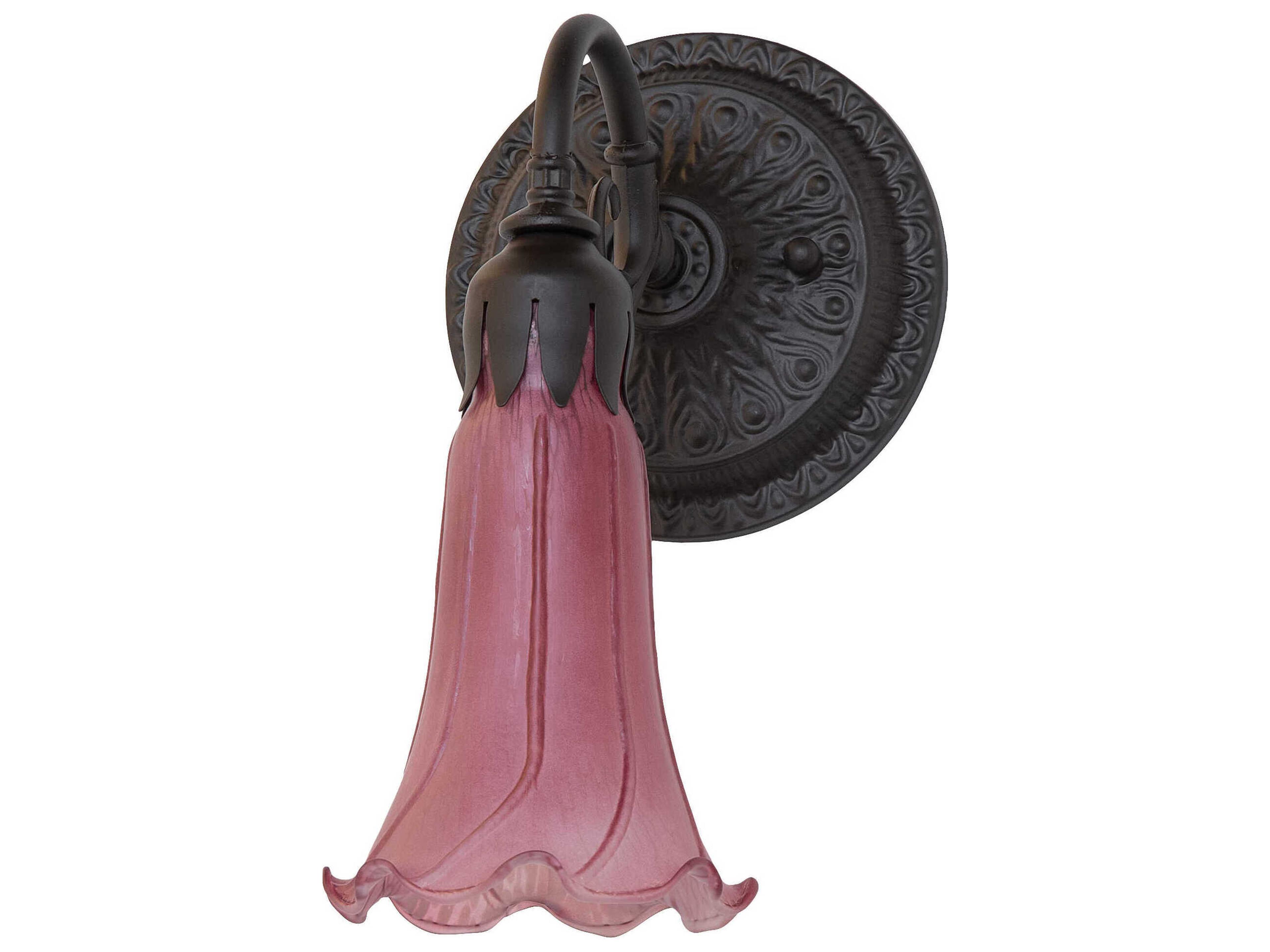 Meyda Pond Lily 1-Light Oil Rubbed Bronze Glass Wall Sconce