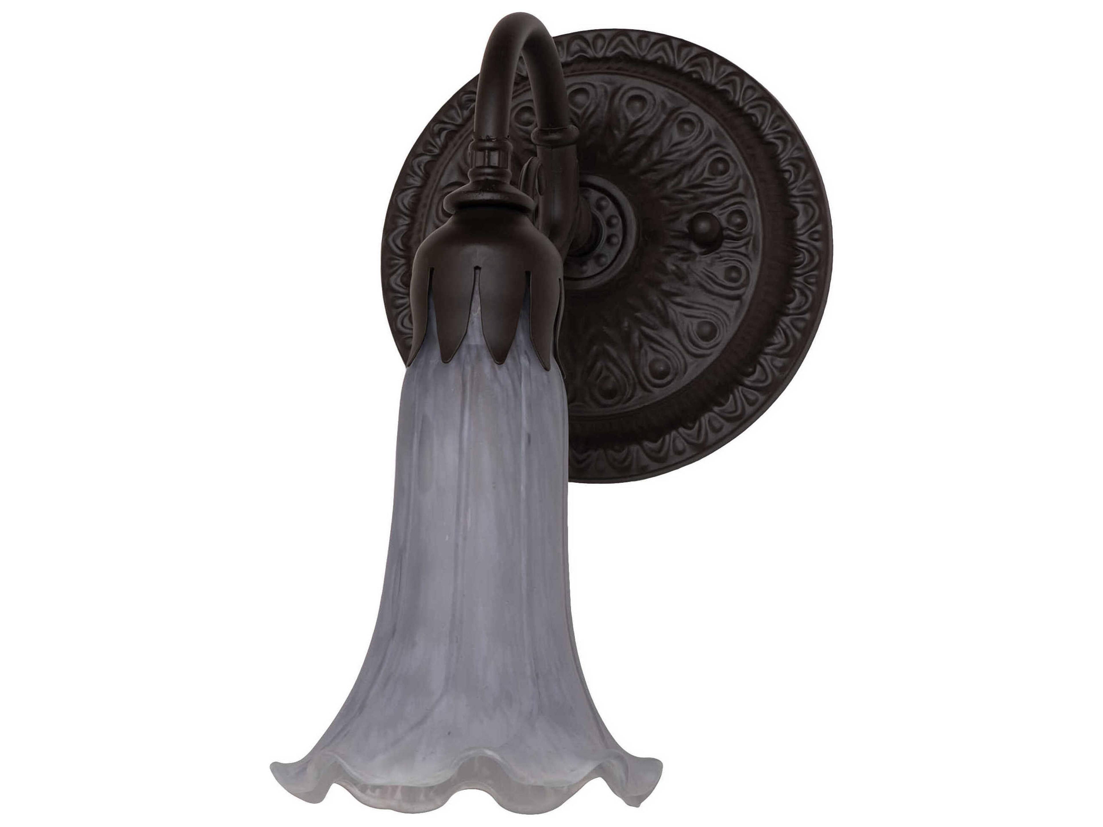 Meyda Pond Lily 1-Light Oil Rubbed Bronze Glass Wall Sconce