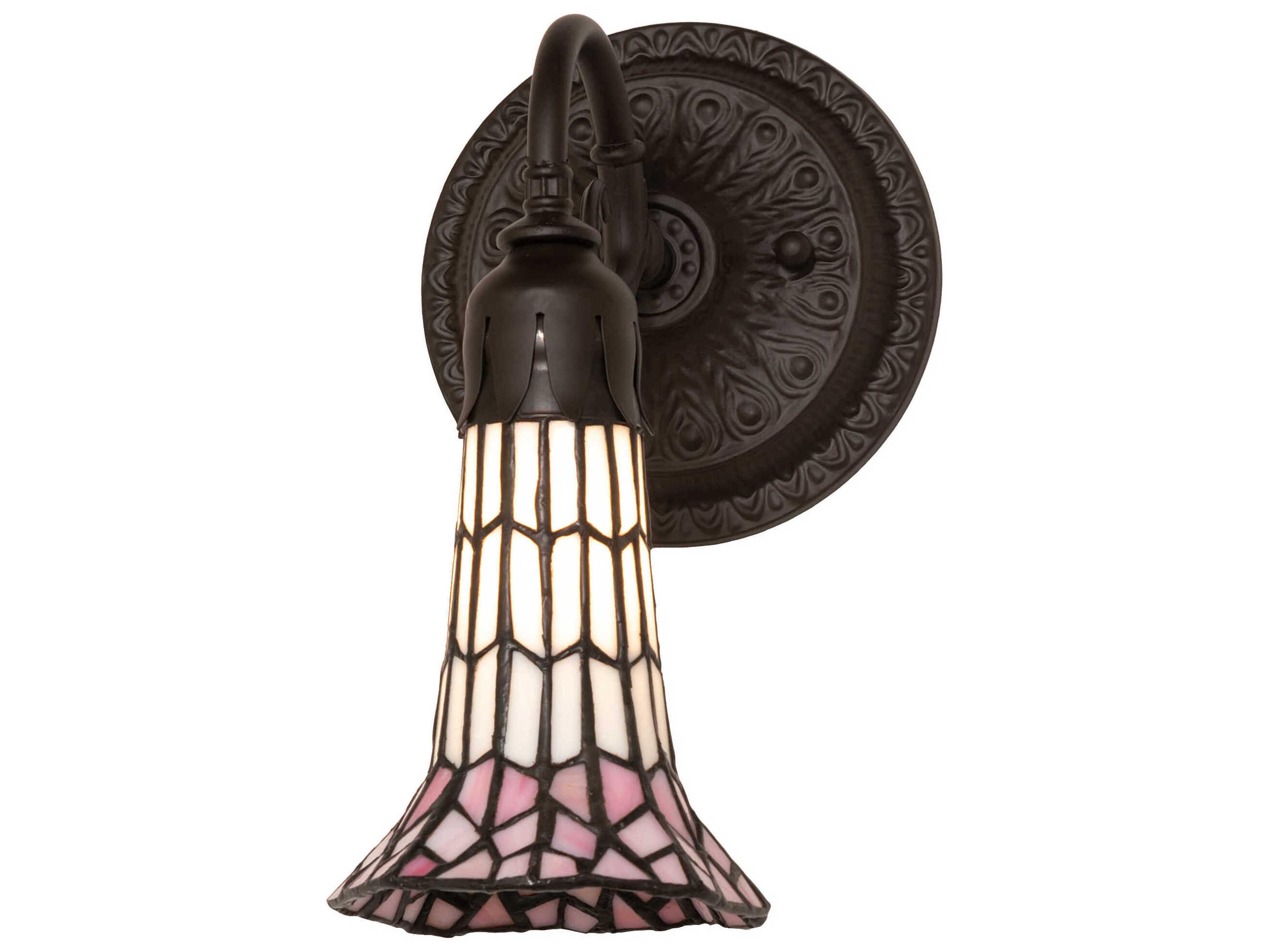Stained Glass Pond Lily 1-Light Oil Rubbed Bronze Tiffany Wall Sconce