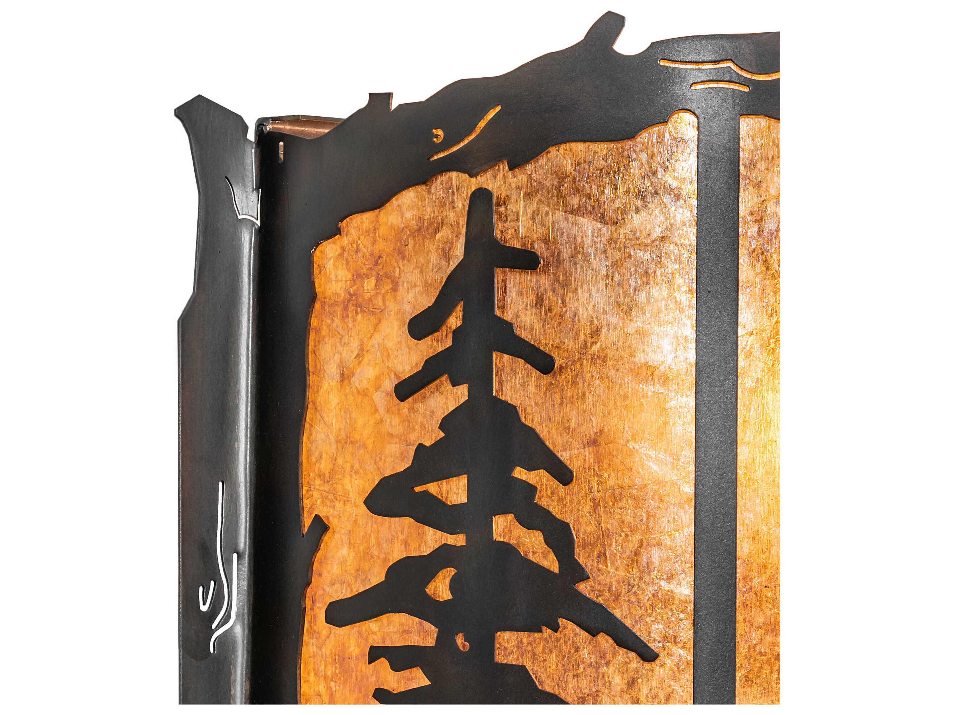 Meyda Pines 2-Light Antique Copper Burnished Glass Wall Sconce