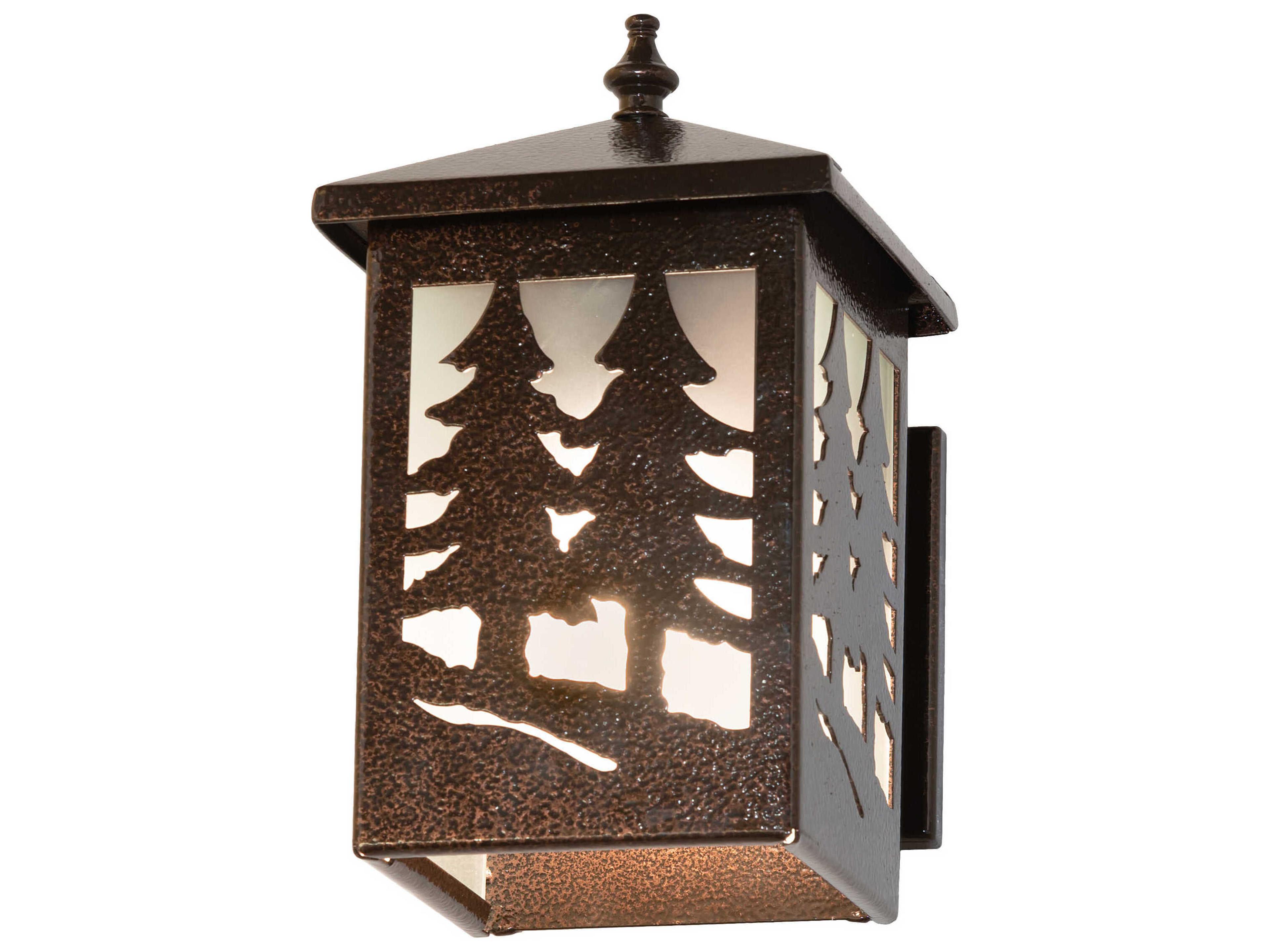 1-Light Copper Rust Glass Wall Sconce