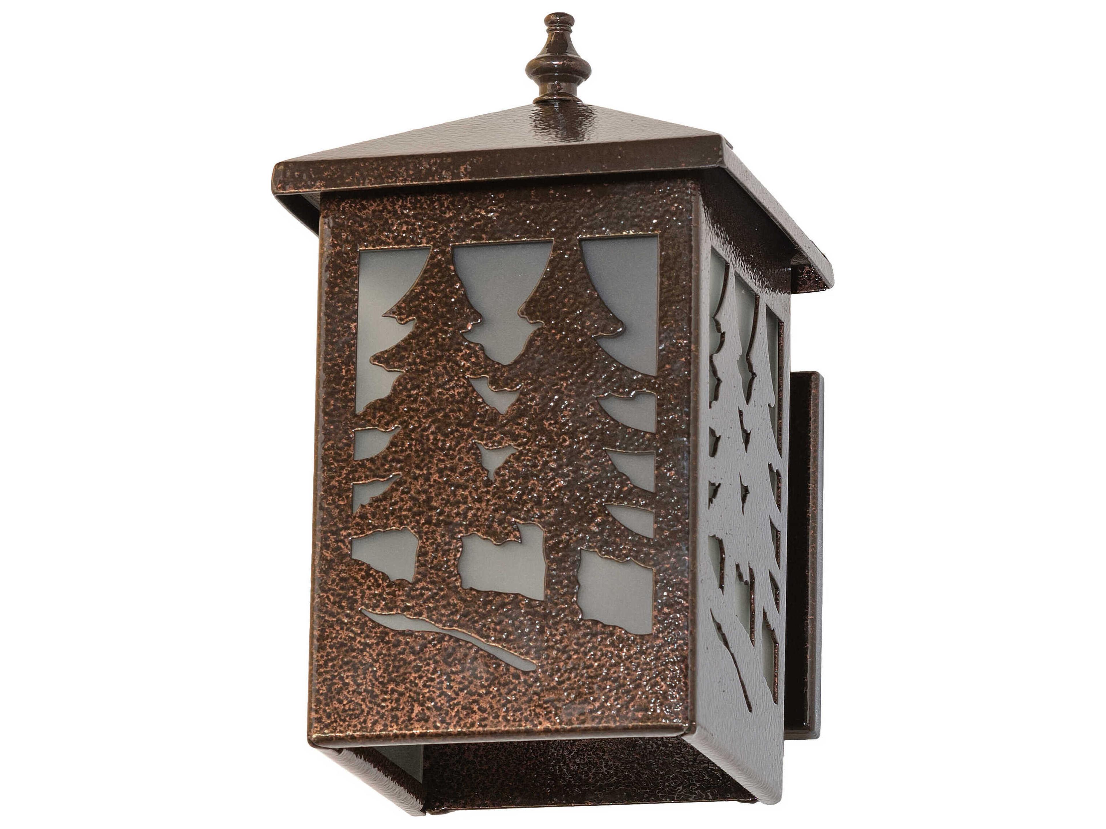 Meyda 1-Light Copper Rust Glass Wall Sconce