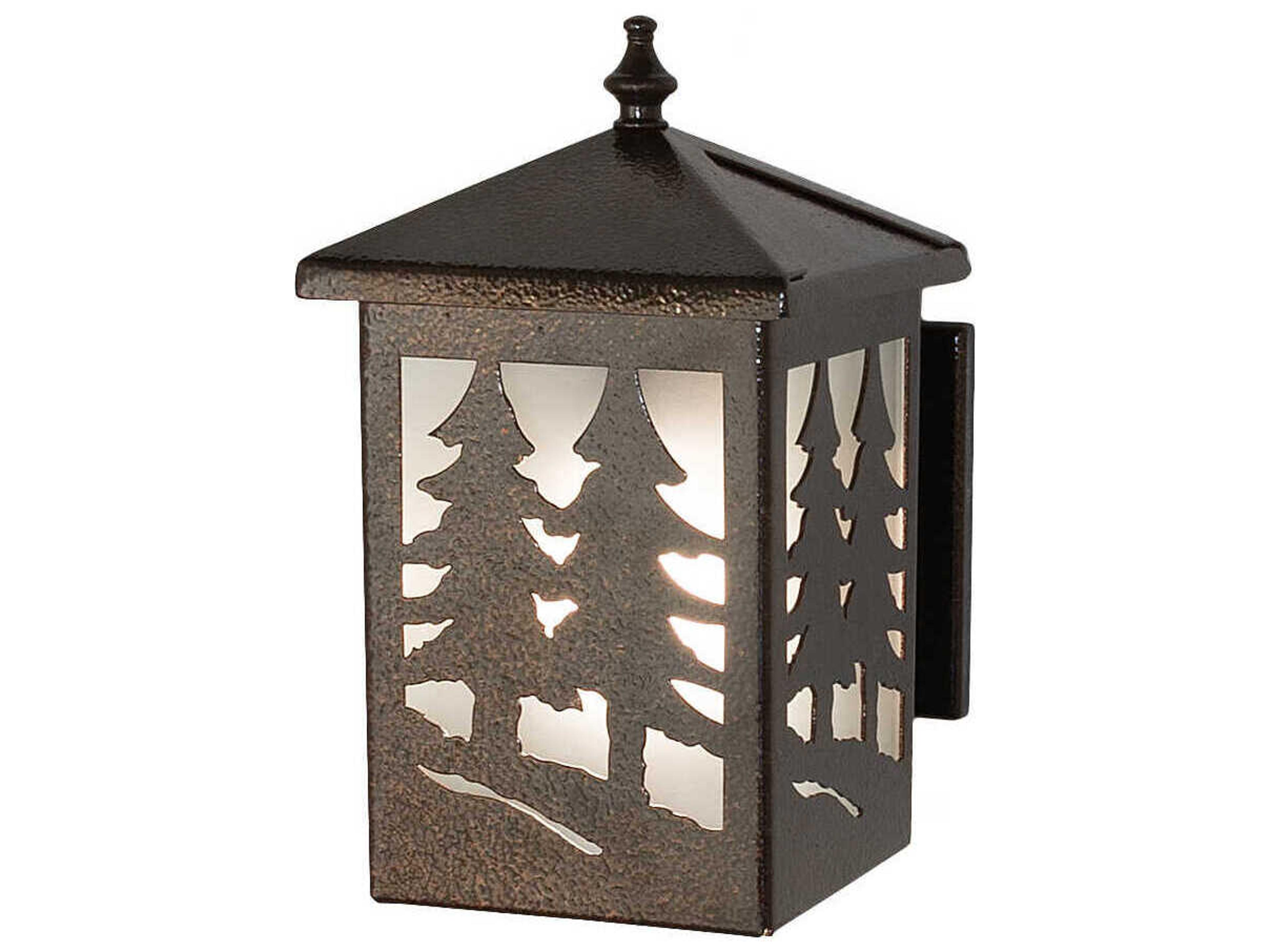 Meyda 1-Light Copper Rust Glass Wall Sconce