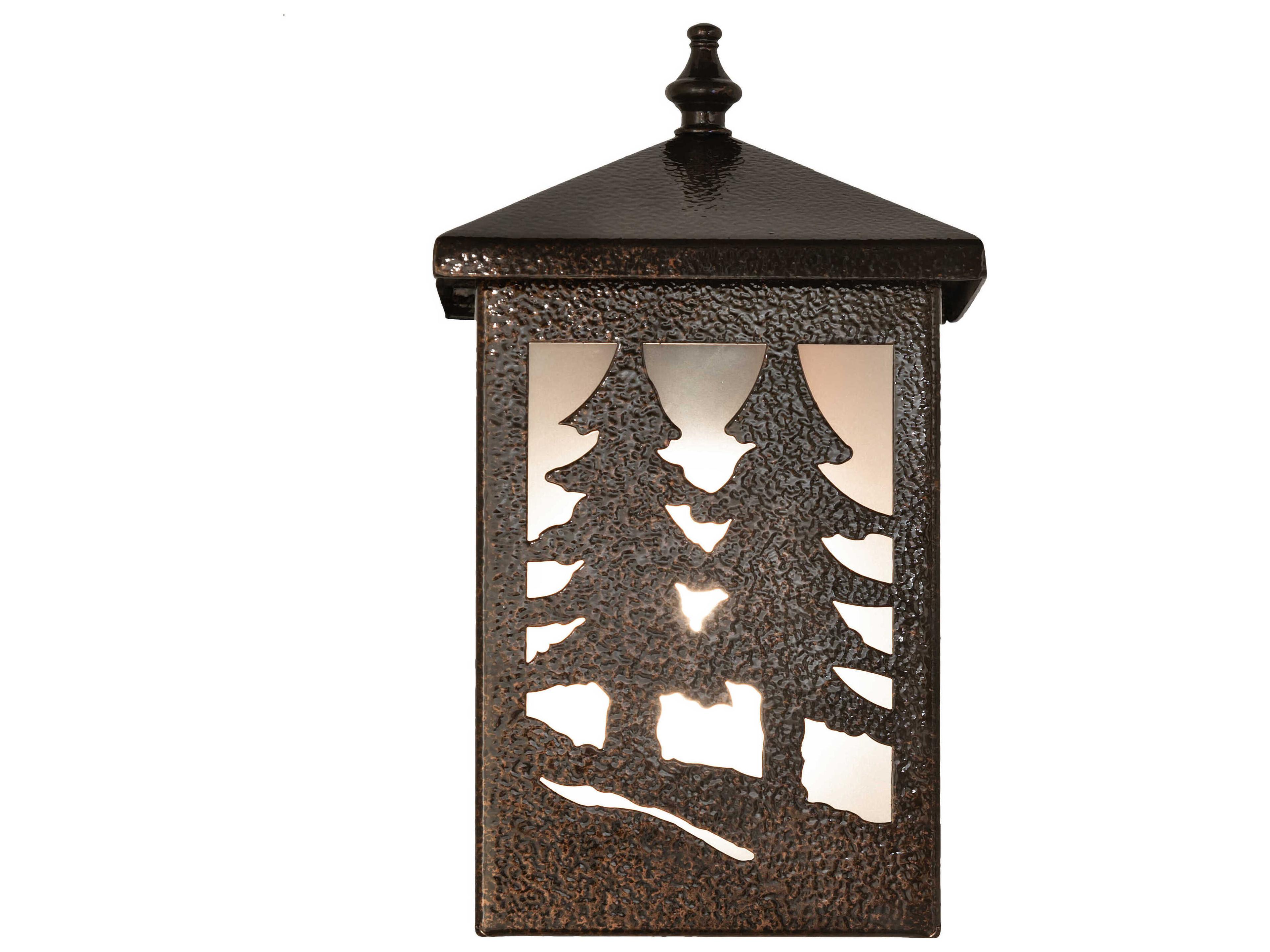 Meyda 1-Light Copper Rust Glass Wall Sconce