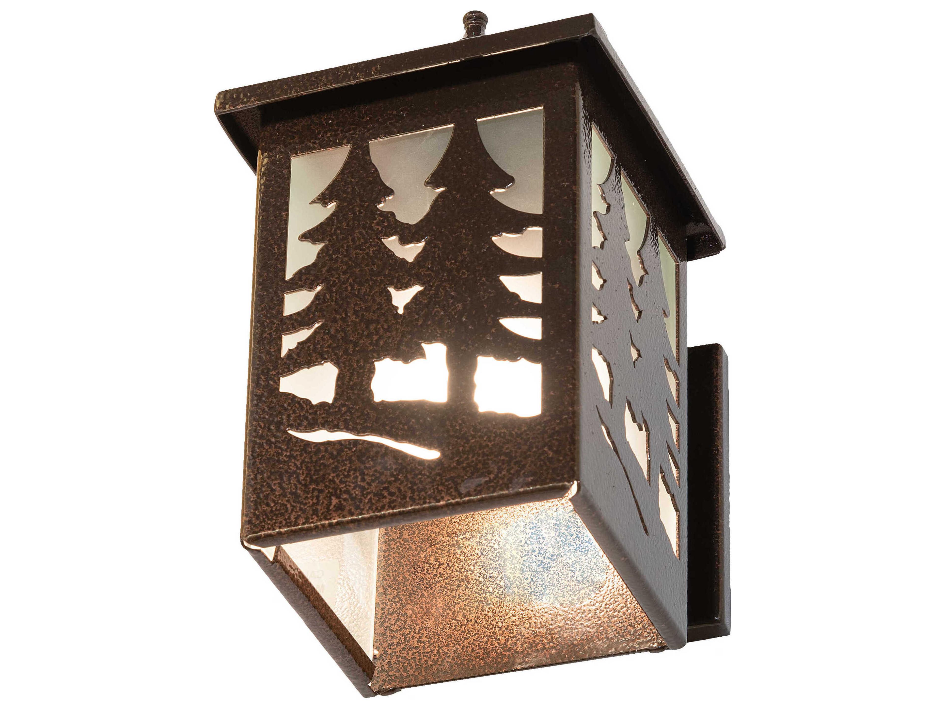 Meyda 1-Light Copper Rust Glass Wall Sconce