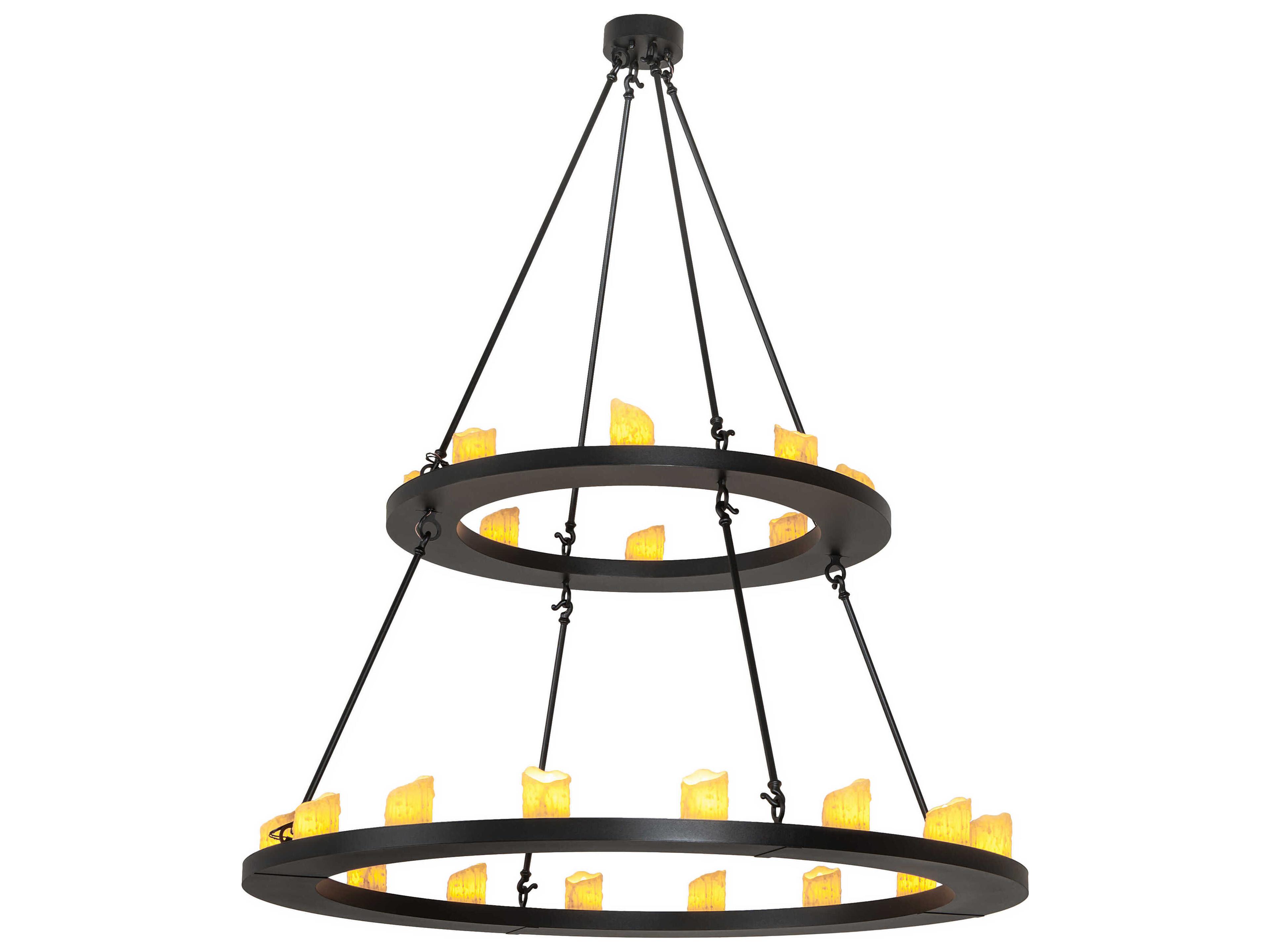 Loxley 24-Light Textured Black Tiered Chandelier