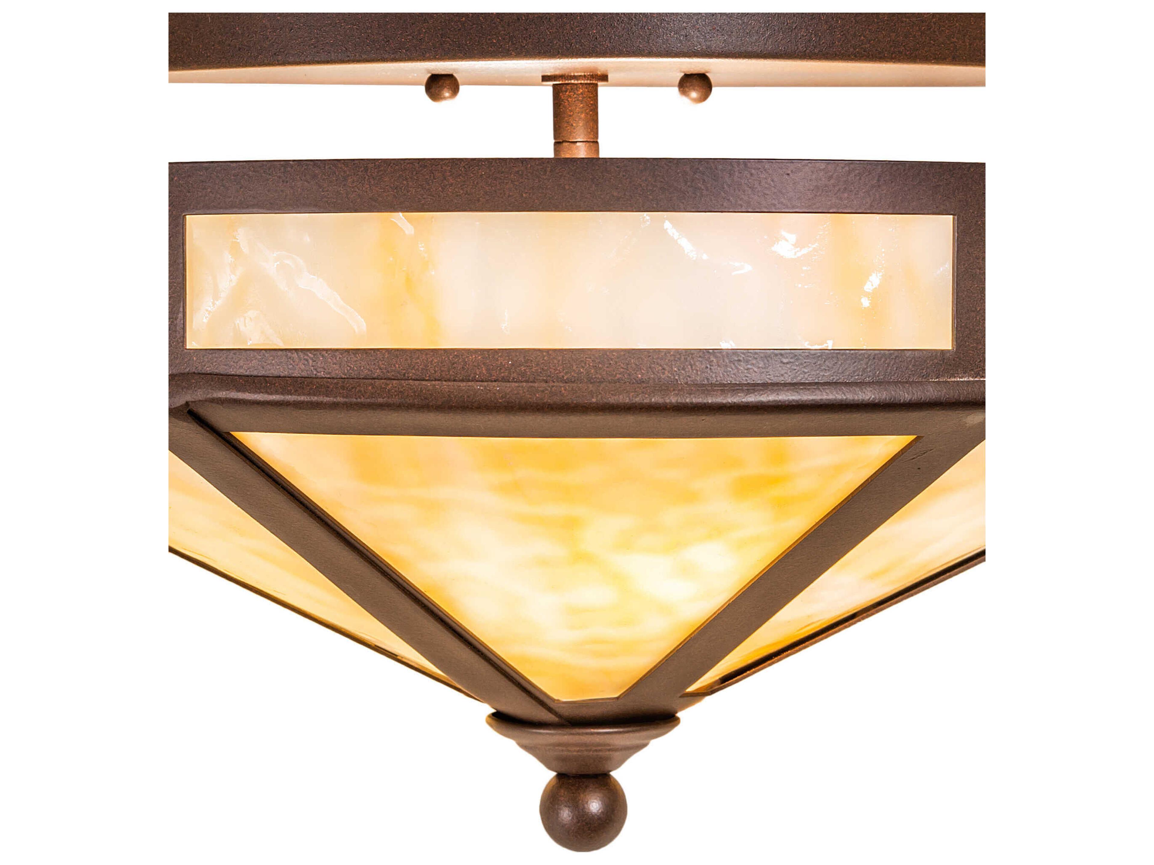 Meyda 2-Light Brown Glass Flush Mount