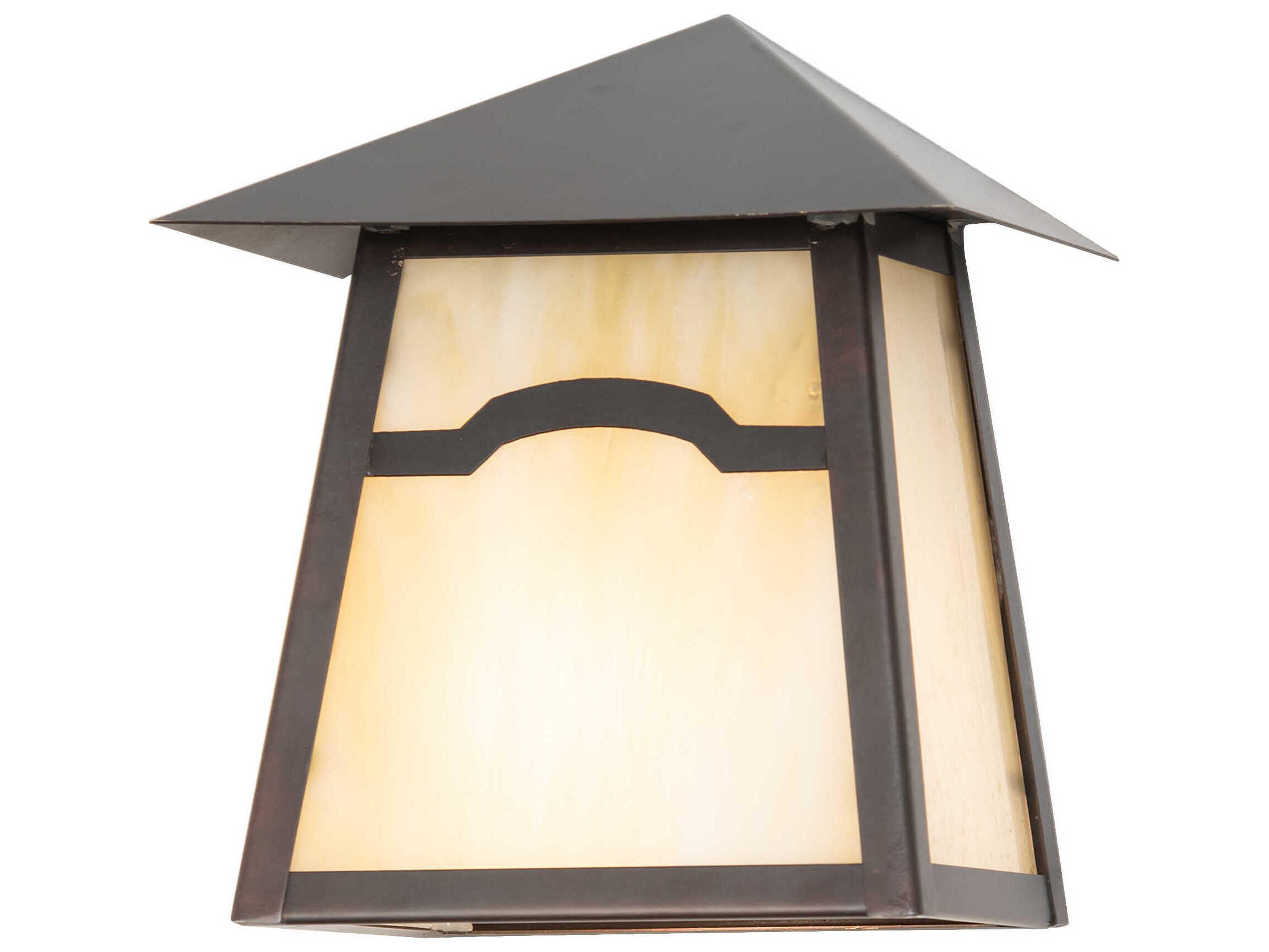 Meyda 1-Light Craftsman Brown Glass Wall Sconce