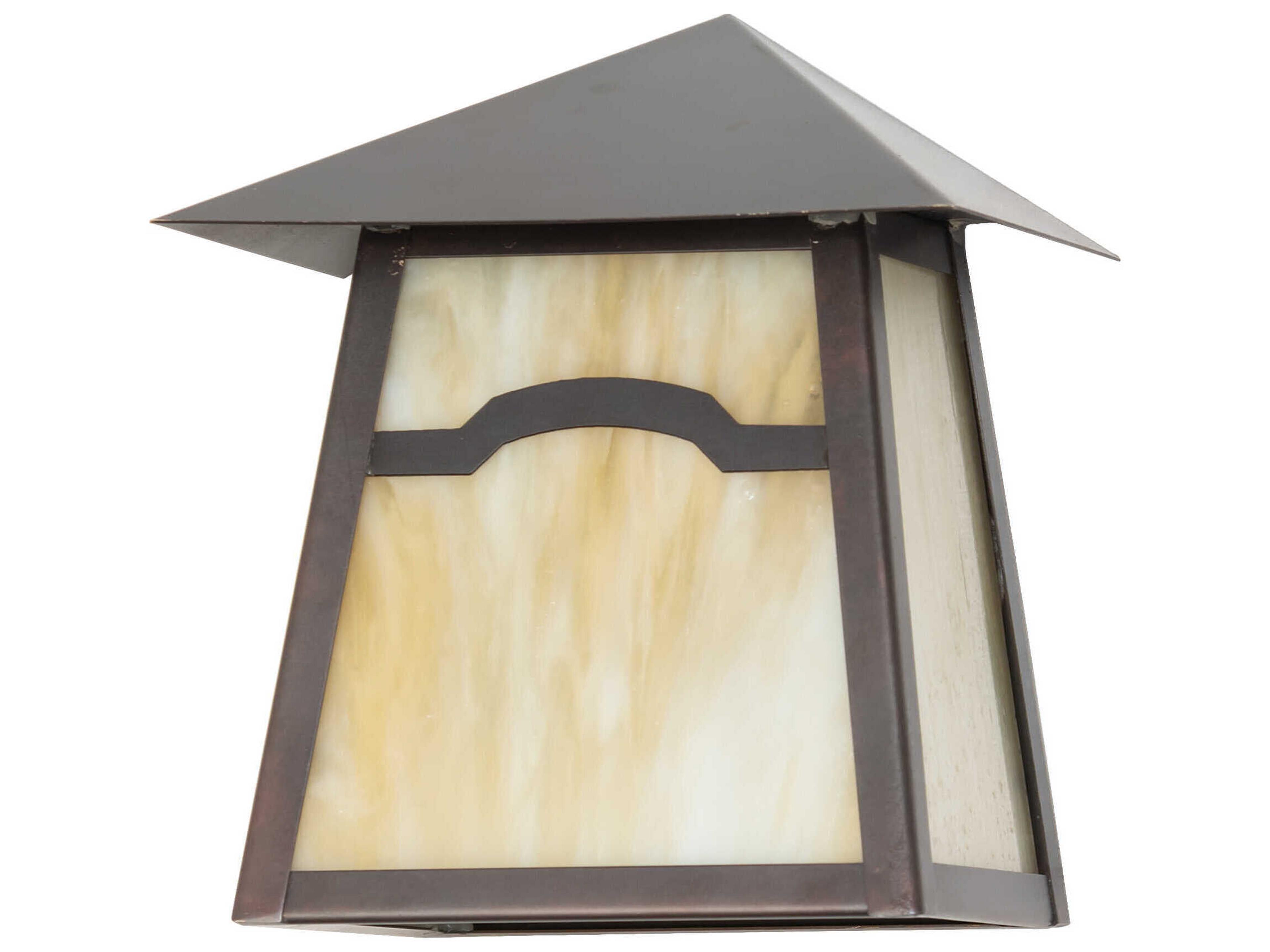 Meyda 1-Light Craftsman Brown Glass Wall Sconce