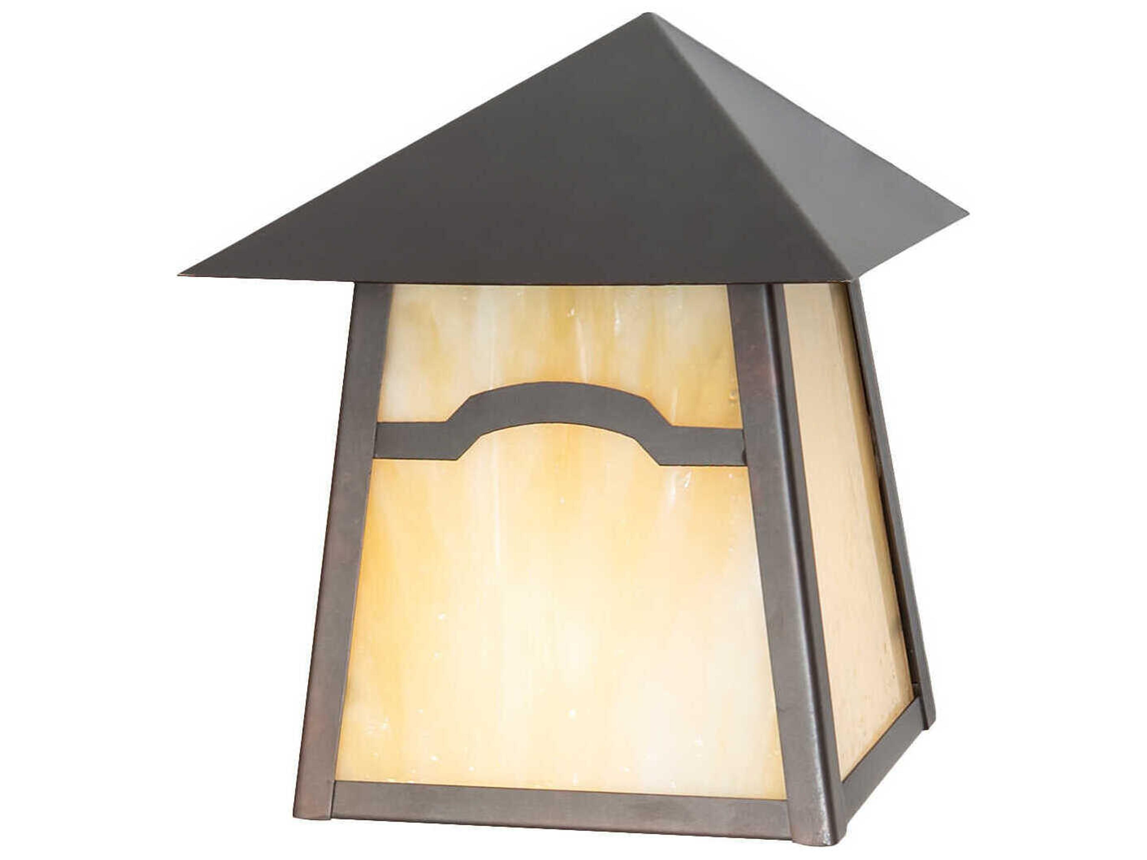 Meyda 1-Light Craftsman Brown Glass Wall Sconce