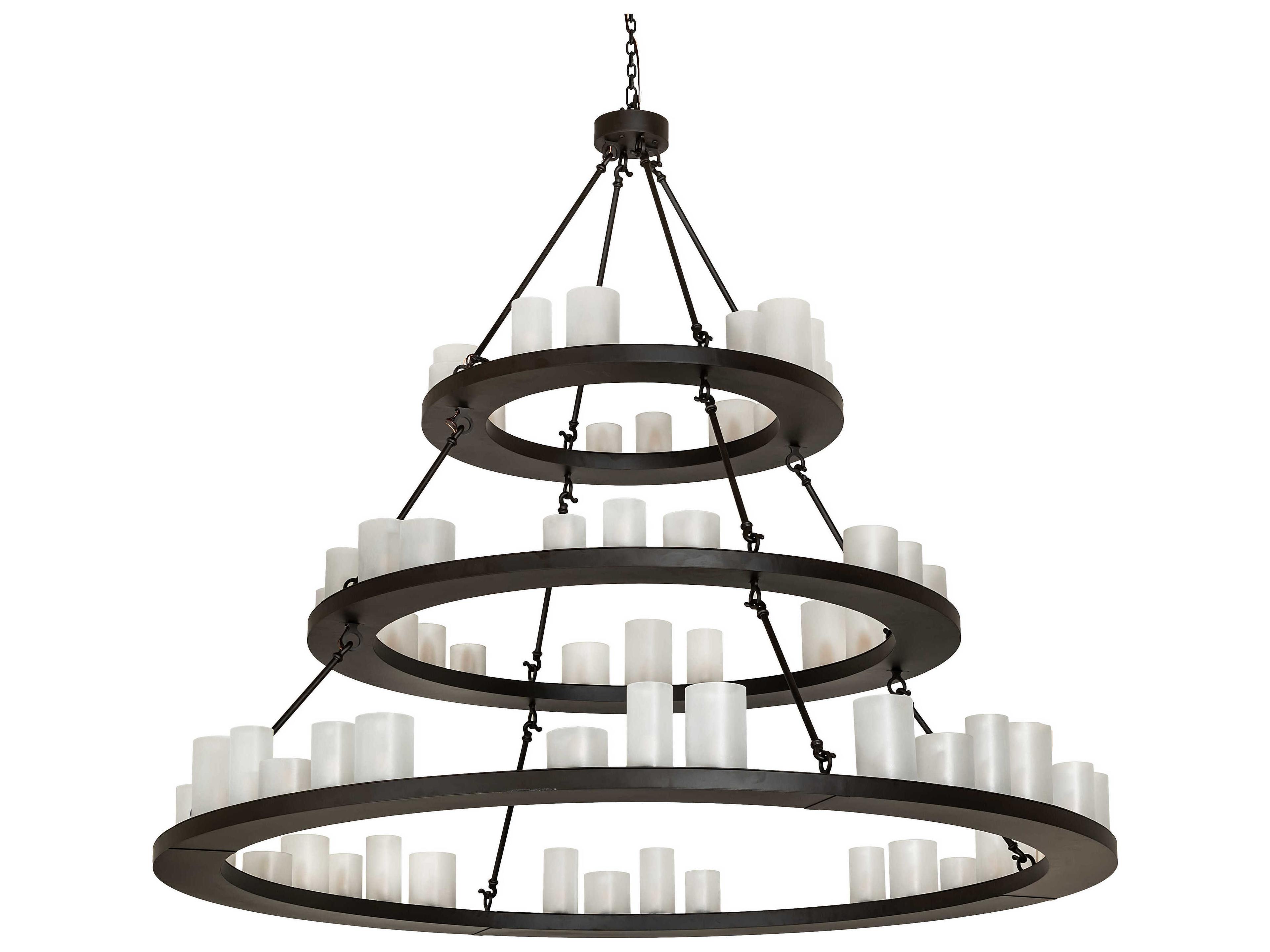 Meyda Loxley 63-Light Oil Rubbed Bronze Glass Cylinder Tiered Chandelier