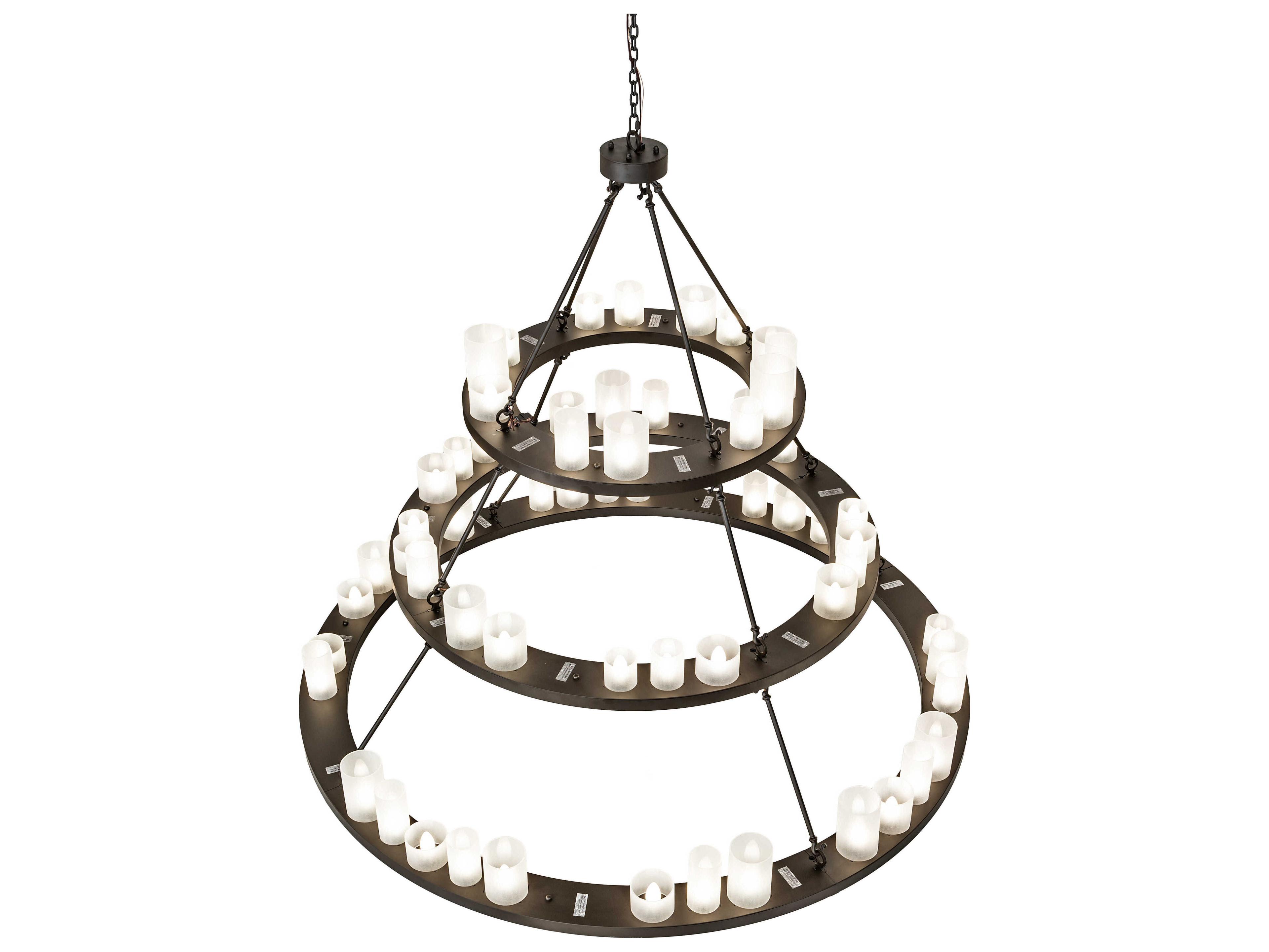 Meyda Loxley 63-Light Oil Rubbed Bronze Glass Cylinder Tiered Chandelier