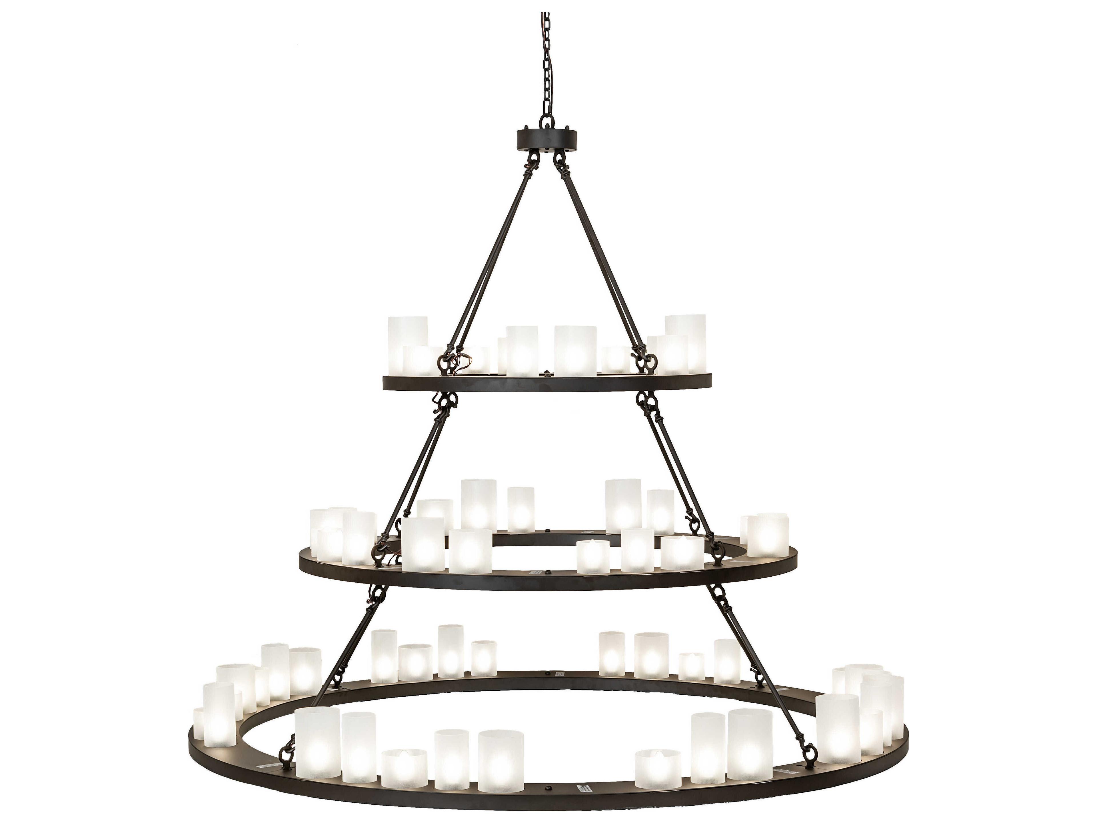 Meyda Loxley 63-Light Oil Rubbed Bronze Glass Cylinder Tiered Chandelier