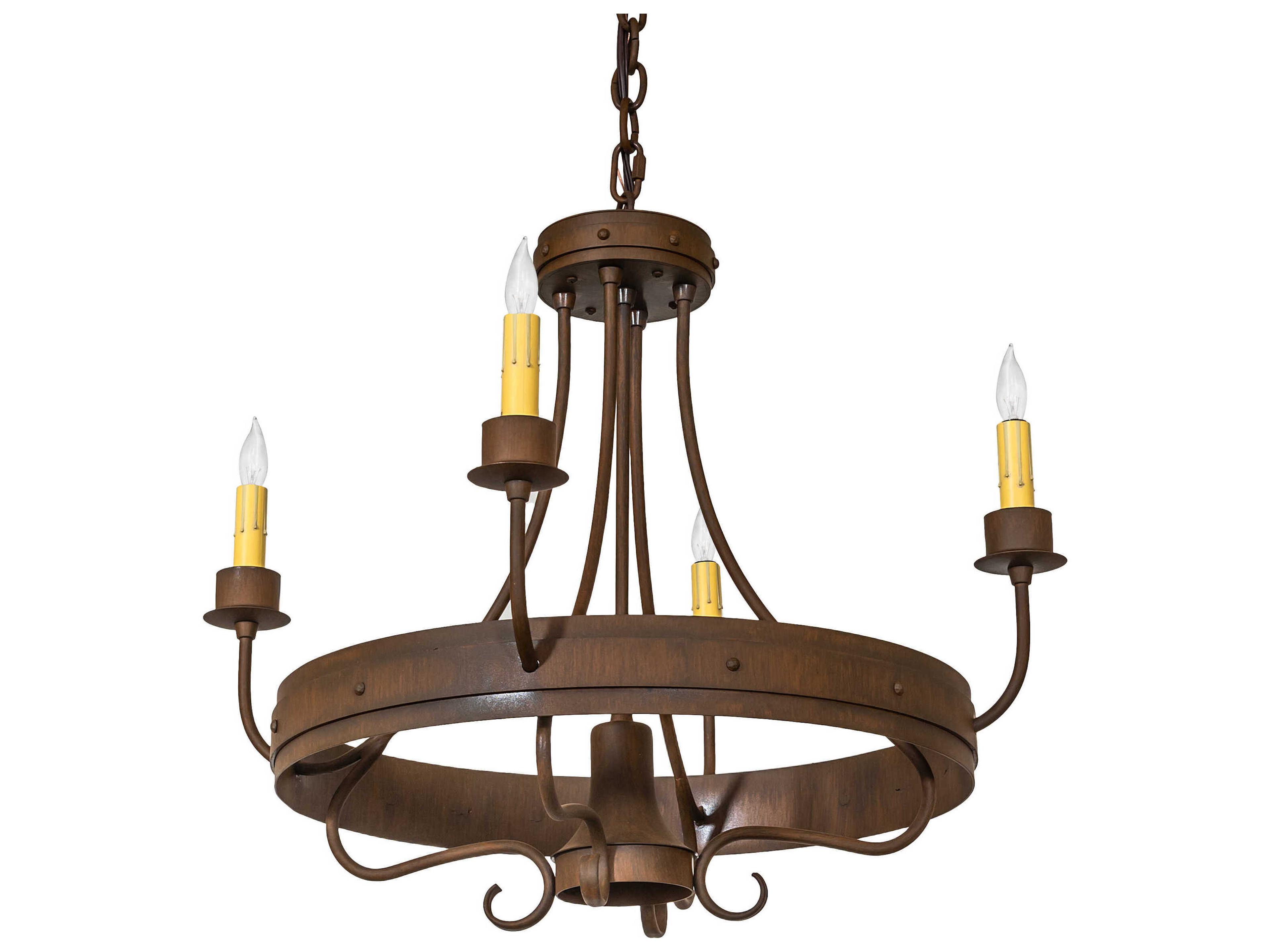 Meyda 4-Light Rustic Iron Bronze Chandelier