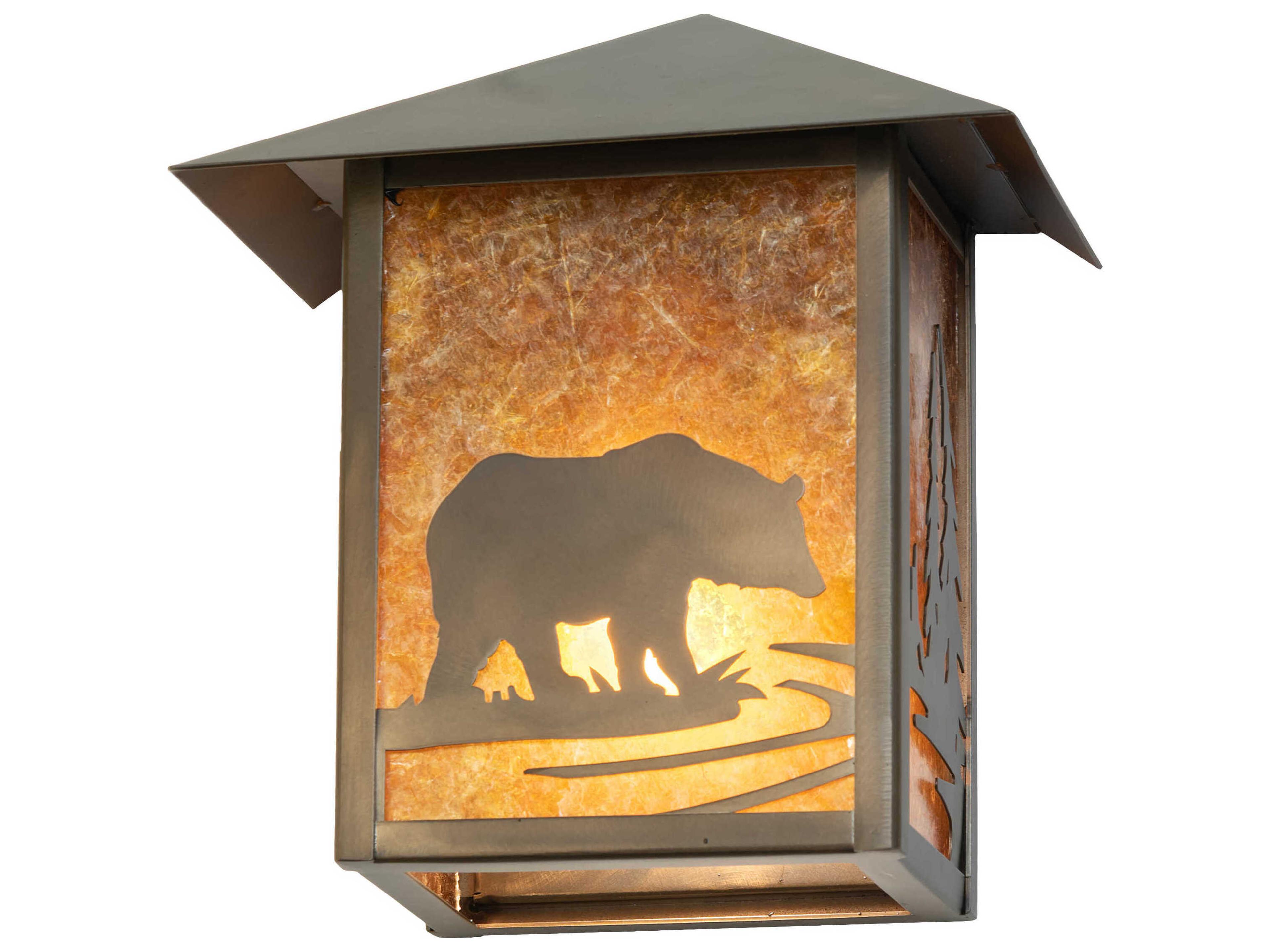 1-Light Antique Copper Glass Wall Sconce