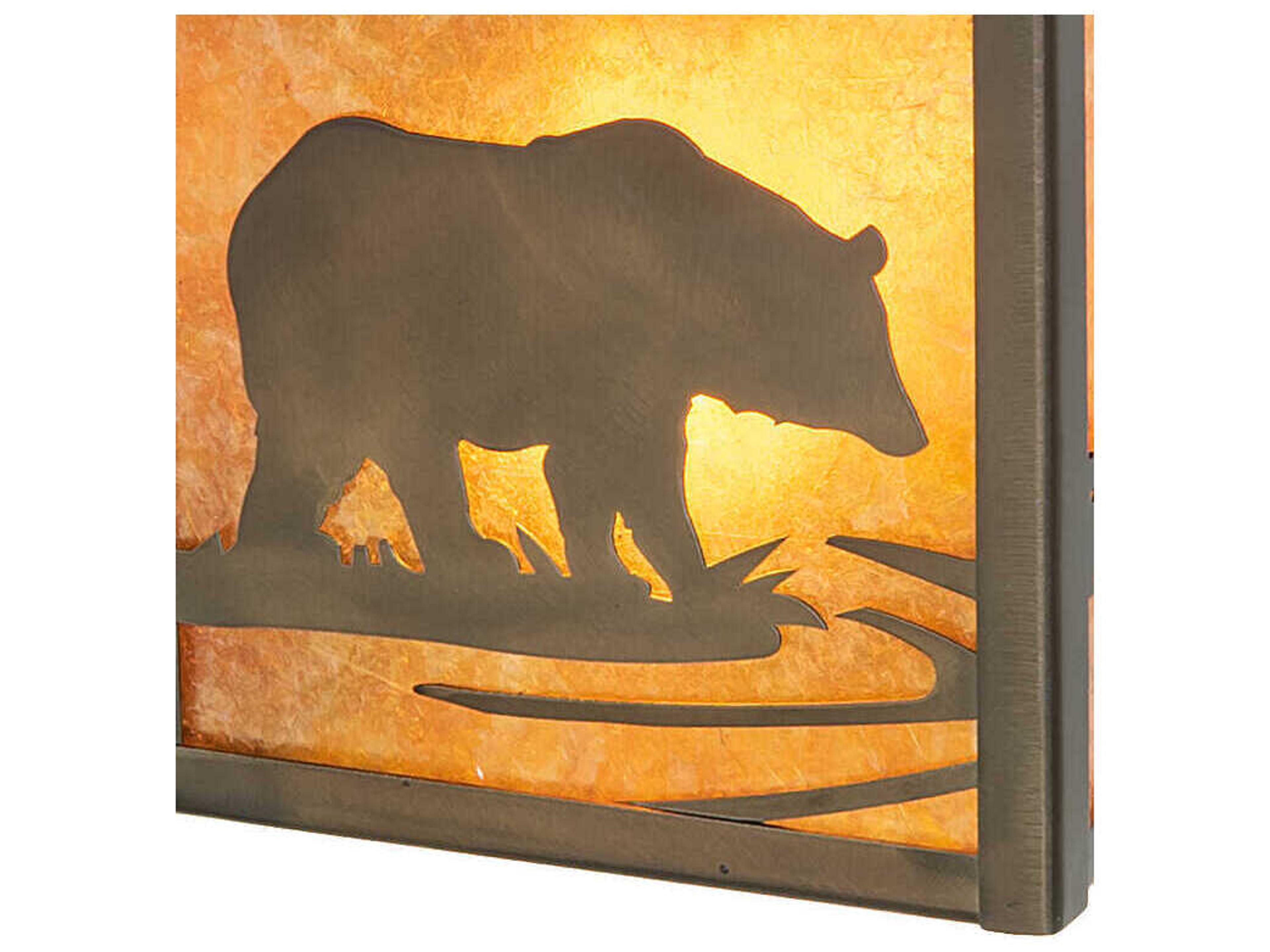 Meyda 1-Light Antique Copper Glass Wall Sconce