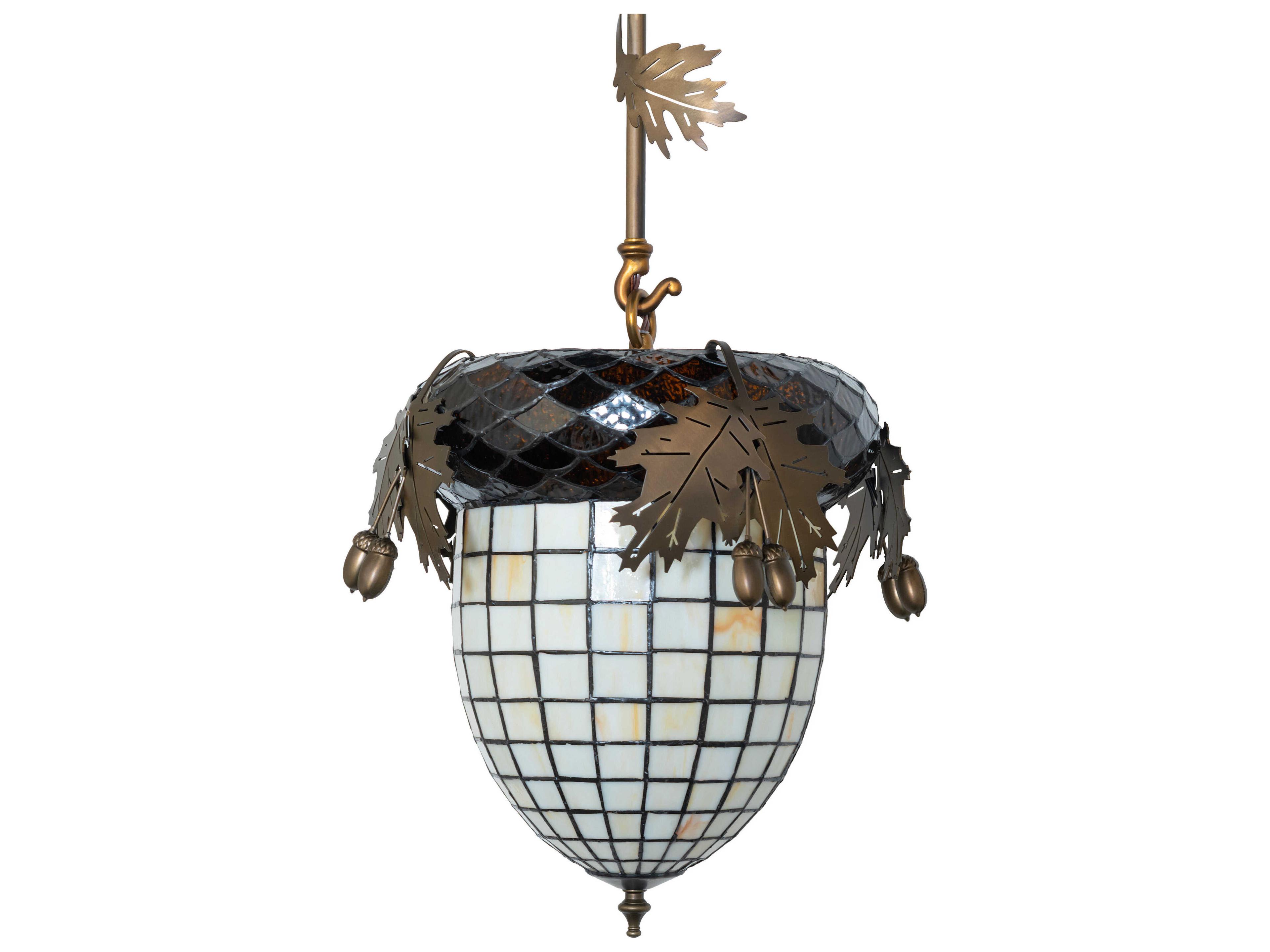 Meyda Greenbriar Oak 1-Light Antique Copper Mini Pendant